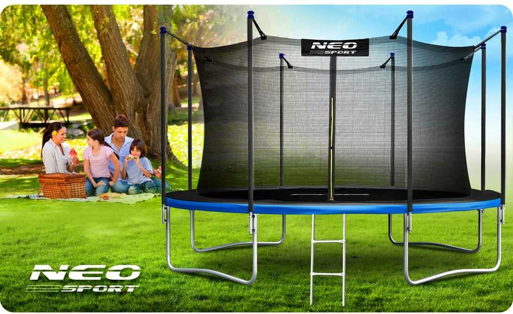15 pėdų / 465 cm sodo batutas su vidiniu tinklu ir Neo-Sport kopėčiomis