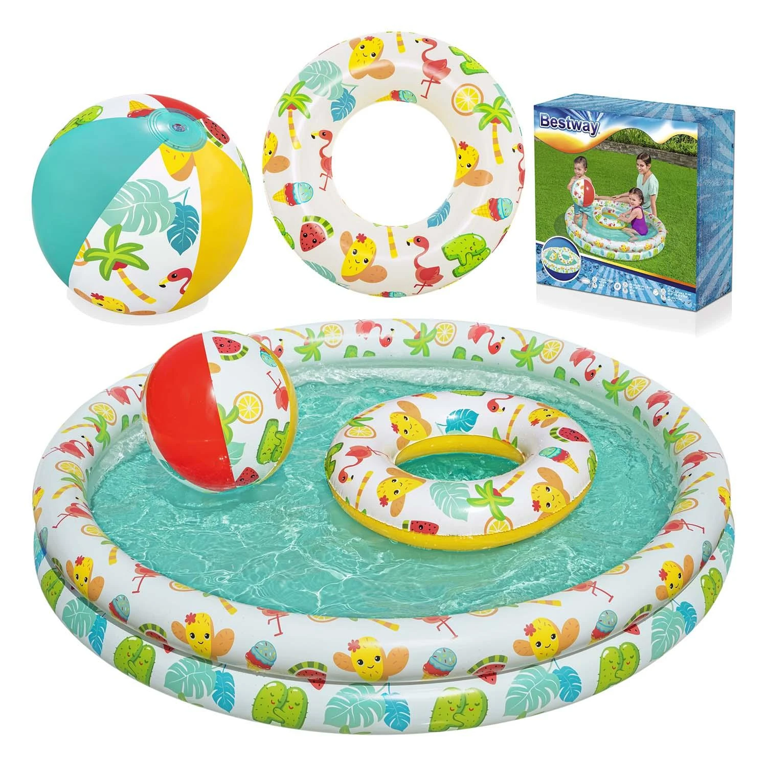 BESTWAY pripučiamas baseino rinkinys vaikams Play Pool , 1.22m x 0.20m, 51124
