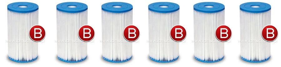 Intex B tipo baseino filtrai, 6 vienetai