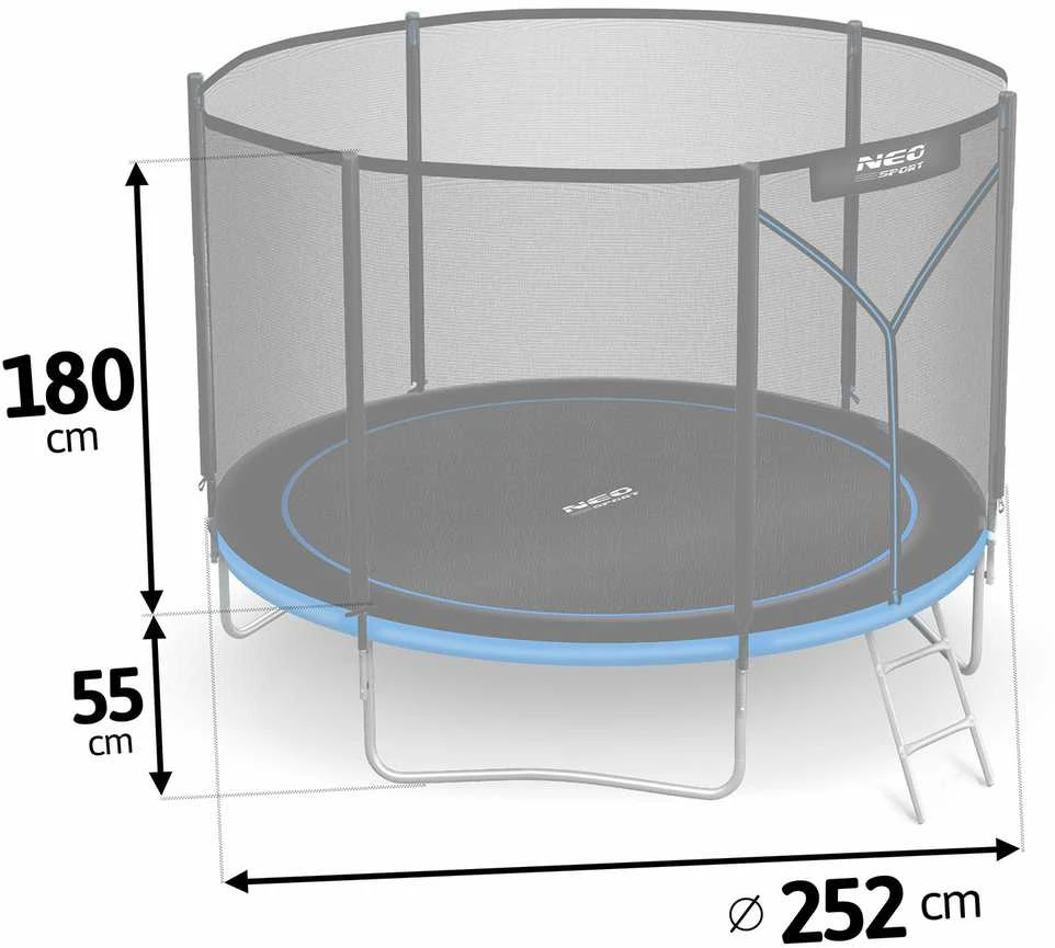 Neo-Sport batutas: techninių matmenų schema