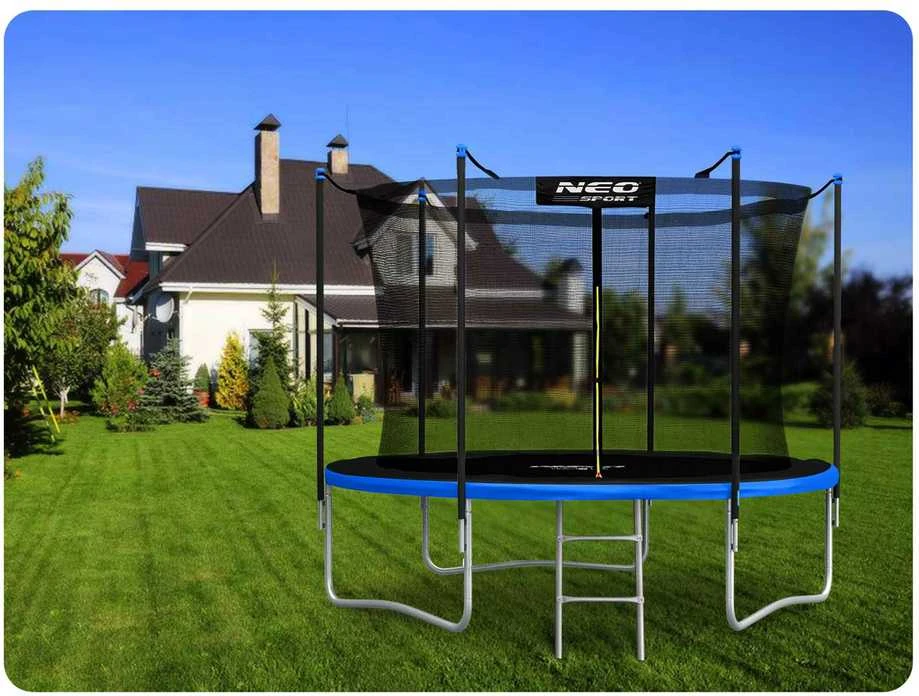 8 pėdų / 252 cm sodo batutas su vidiniu tinklu ir Neo-Sport kopėčiomis