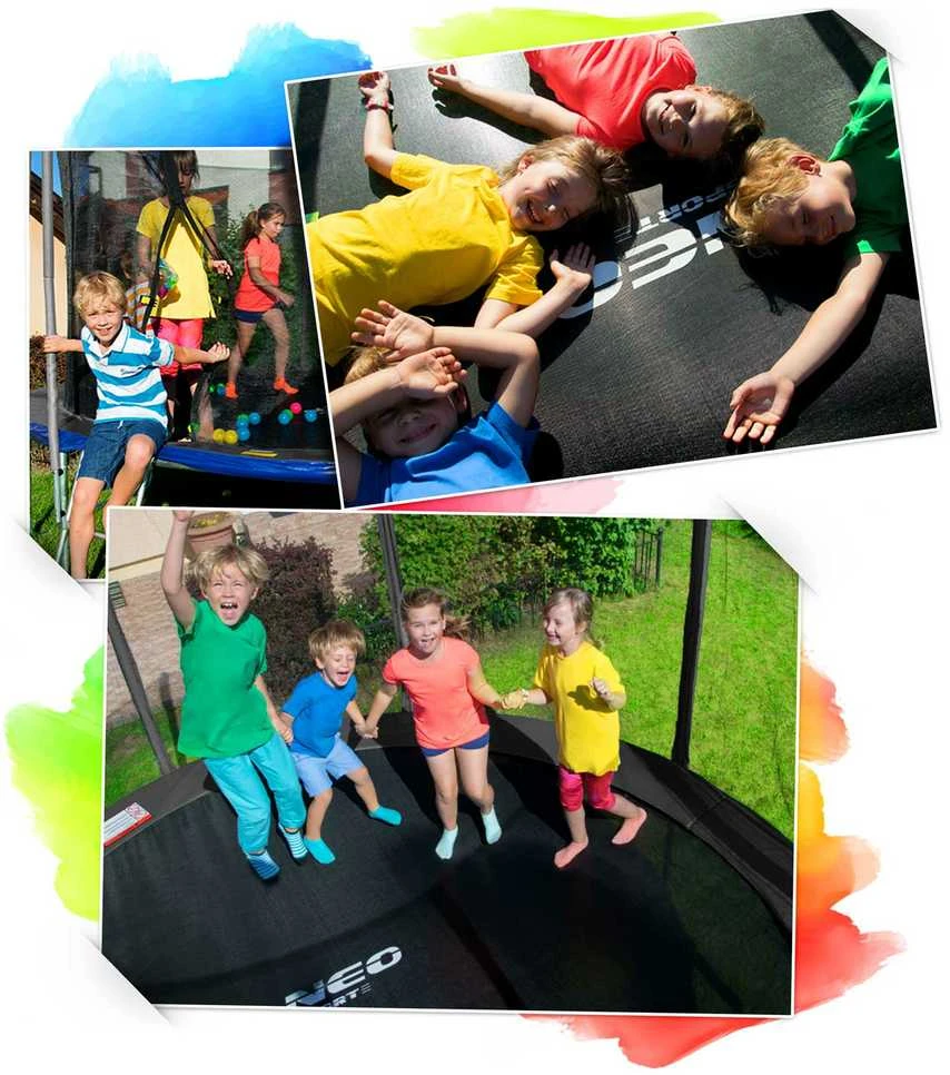 8 pėdų / 252 cm sodo batutas su vidiniu tinklu ir Neo-Sport kopėčiomis