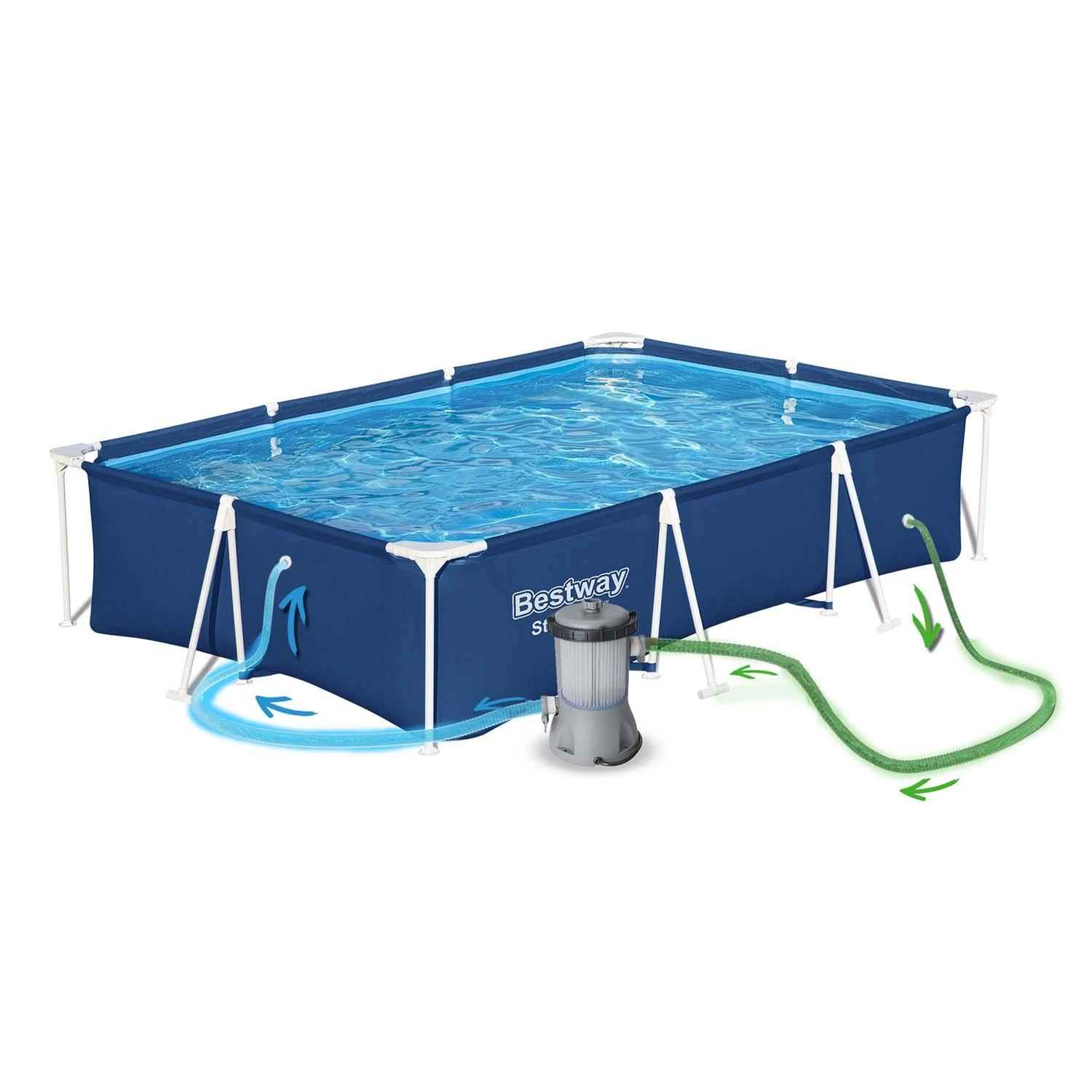 Bestway Stačiakampis karkasinis baseinas 300 x 201 x 66 cm