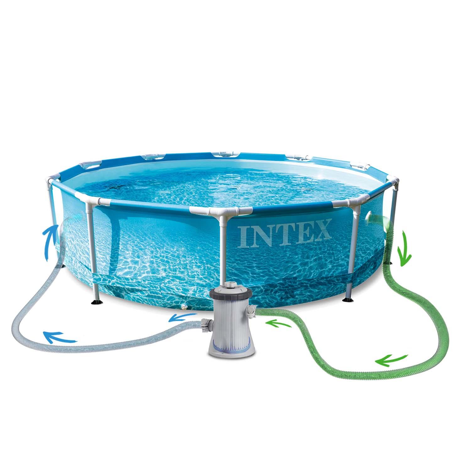 Intex 28208 305x76 cm 16in1 lauko baseinas su rėmu + dovanų burbulų pūtimo mašinėlė