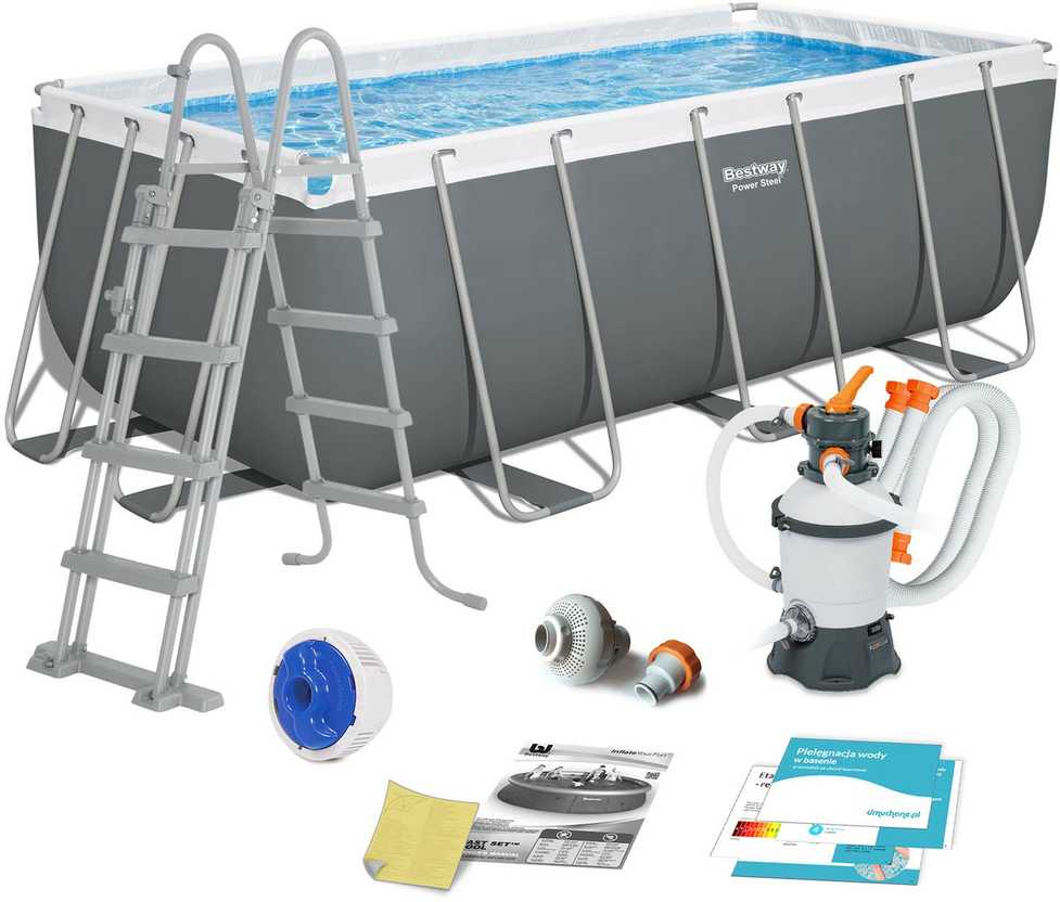 Stovas prie baseino 412 cm x 201 cm x 122 cm POWER STEEL BESTWAY