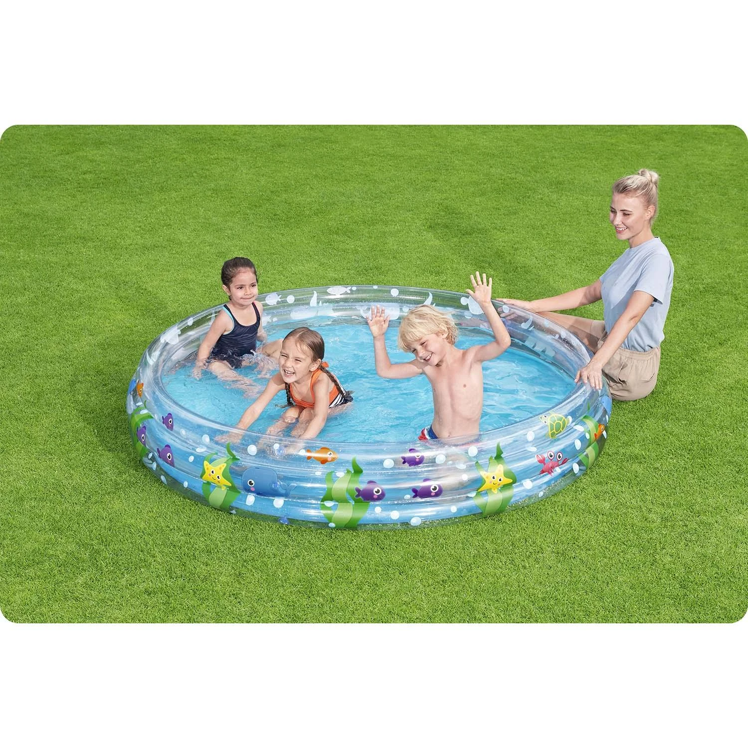 Bestway® vaikiškas pripučiamas baseinas Deep Dive Ø 183 x 33 cm, apvalus