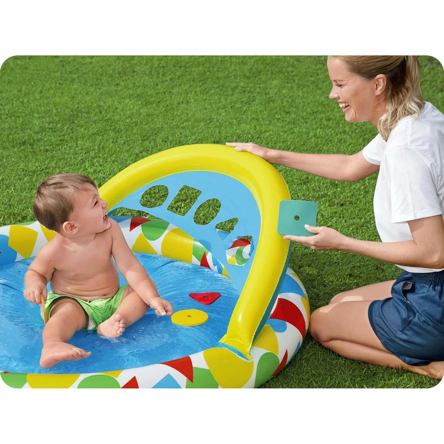 BESTWAY pripučiamas baseinas Splash & Learn, 1.20m x 1.17m x 46cm, 52378