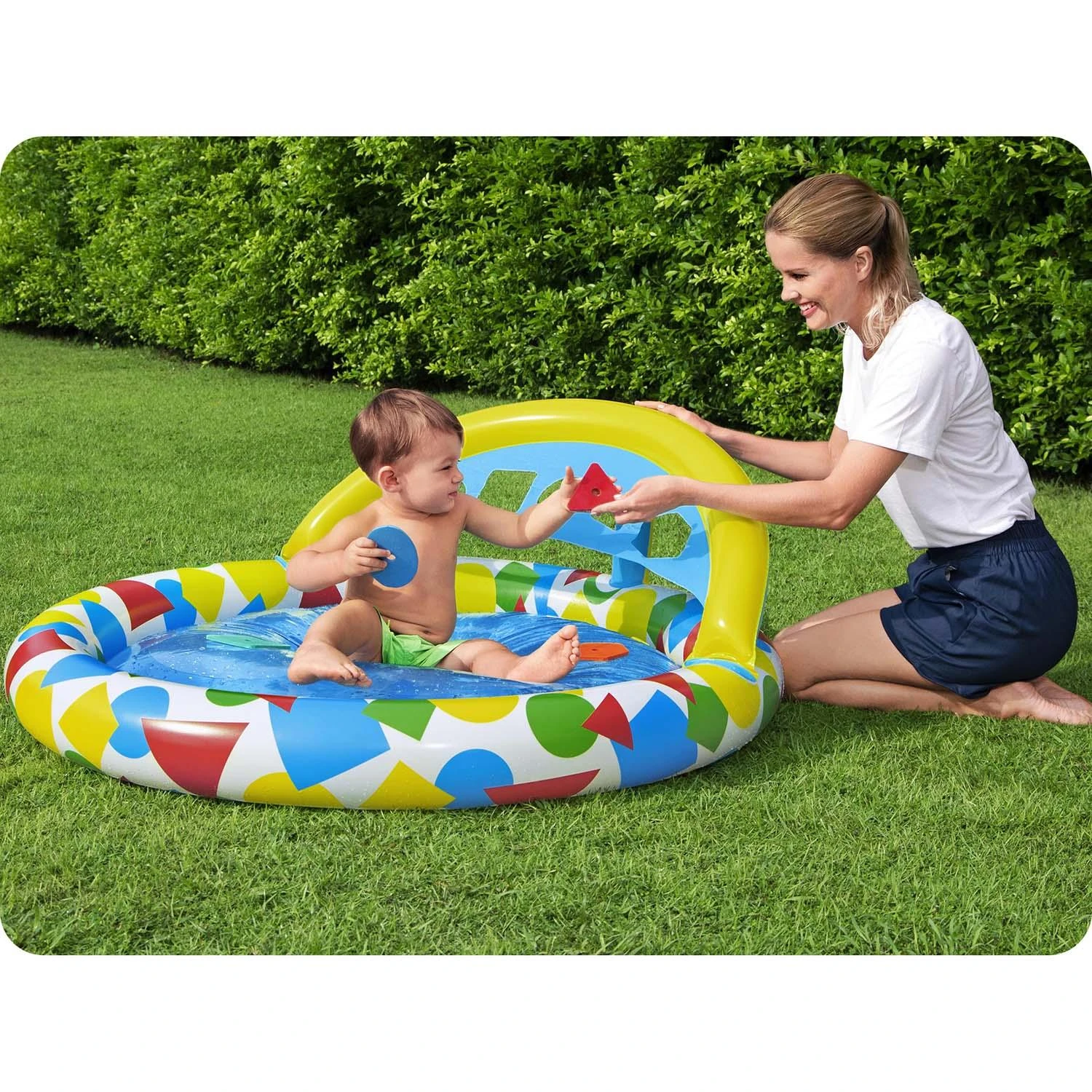 BESTWAY pripučiamas baseinas Splash & Learn, 1.20m x 1.17m x 46cm, 52378