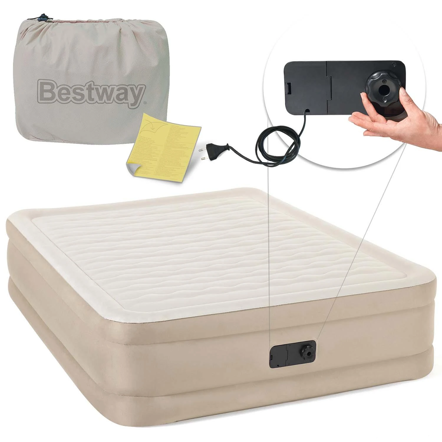 Bestway Fortech Pripučiama lova su įmontuota AC pompa, didelė