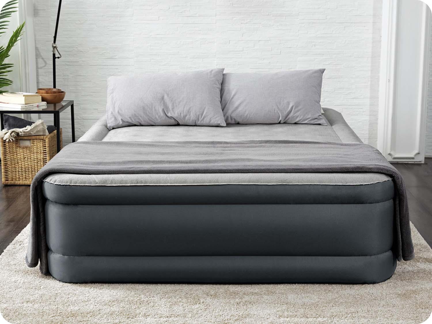 "Bestway® Fortech™" Pripučiamas dvivietis čiužinys "Snugable Top™" įmontuotas kintamosios srovės siurblys, 203 x 152 x 46 cm