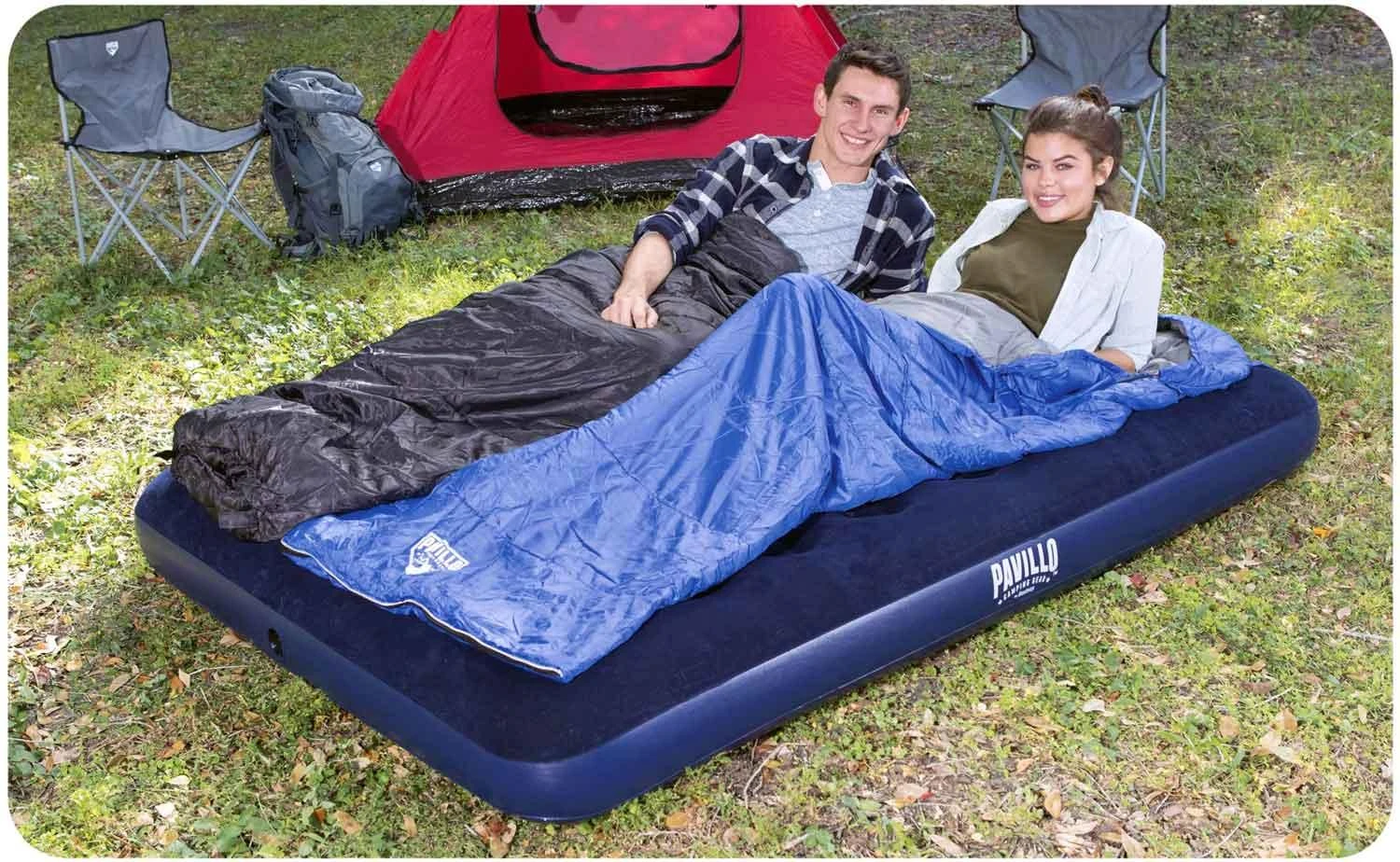 Bestway 67002 pripučiamas čiužinys 191x132x22 cm su stūmokline pompa