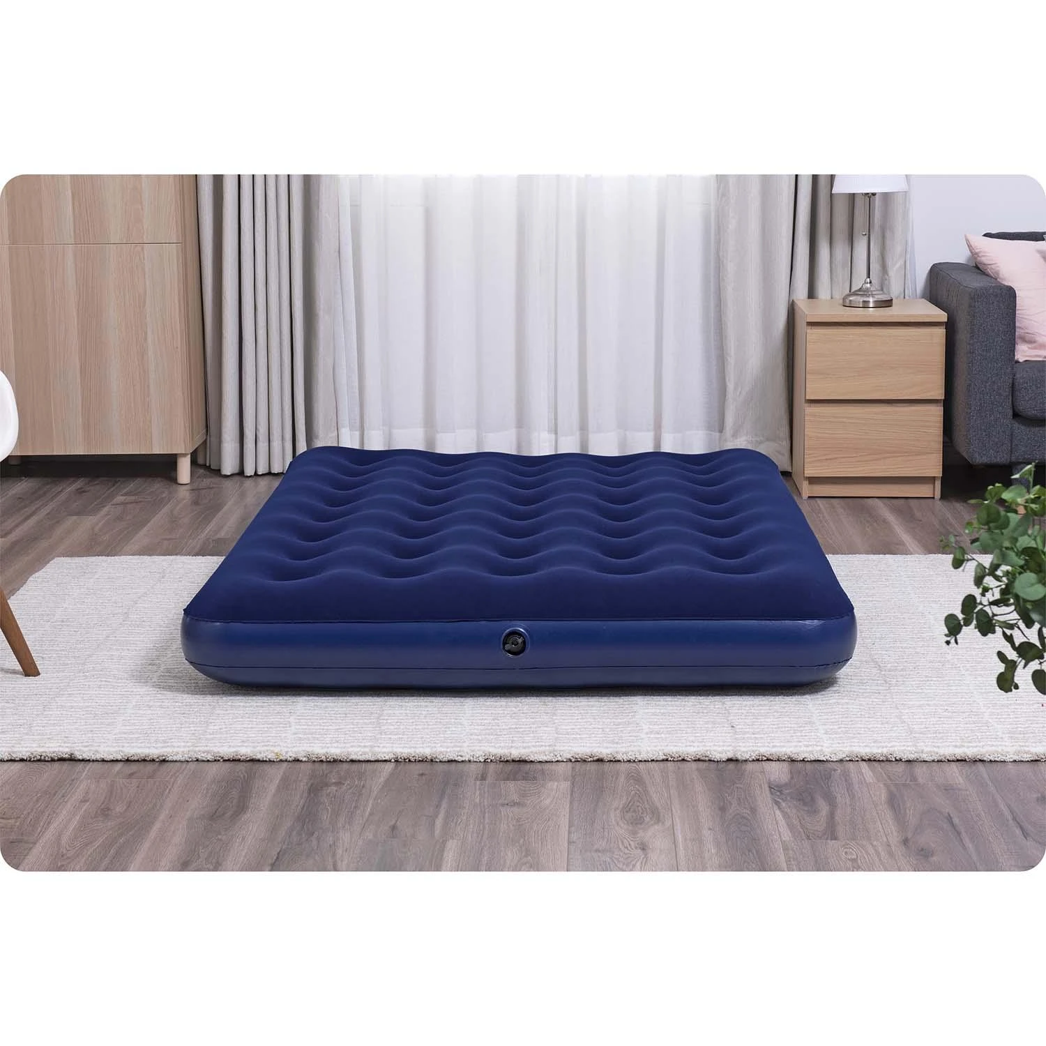 Bestway 67002 pripučiamas čiužinys 191x132x22 cm su stūmokline pompa