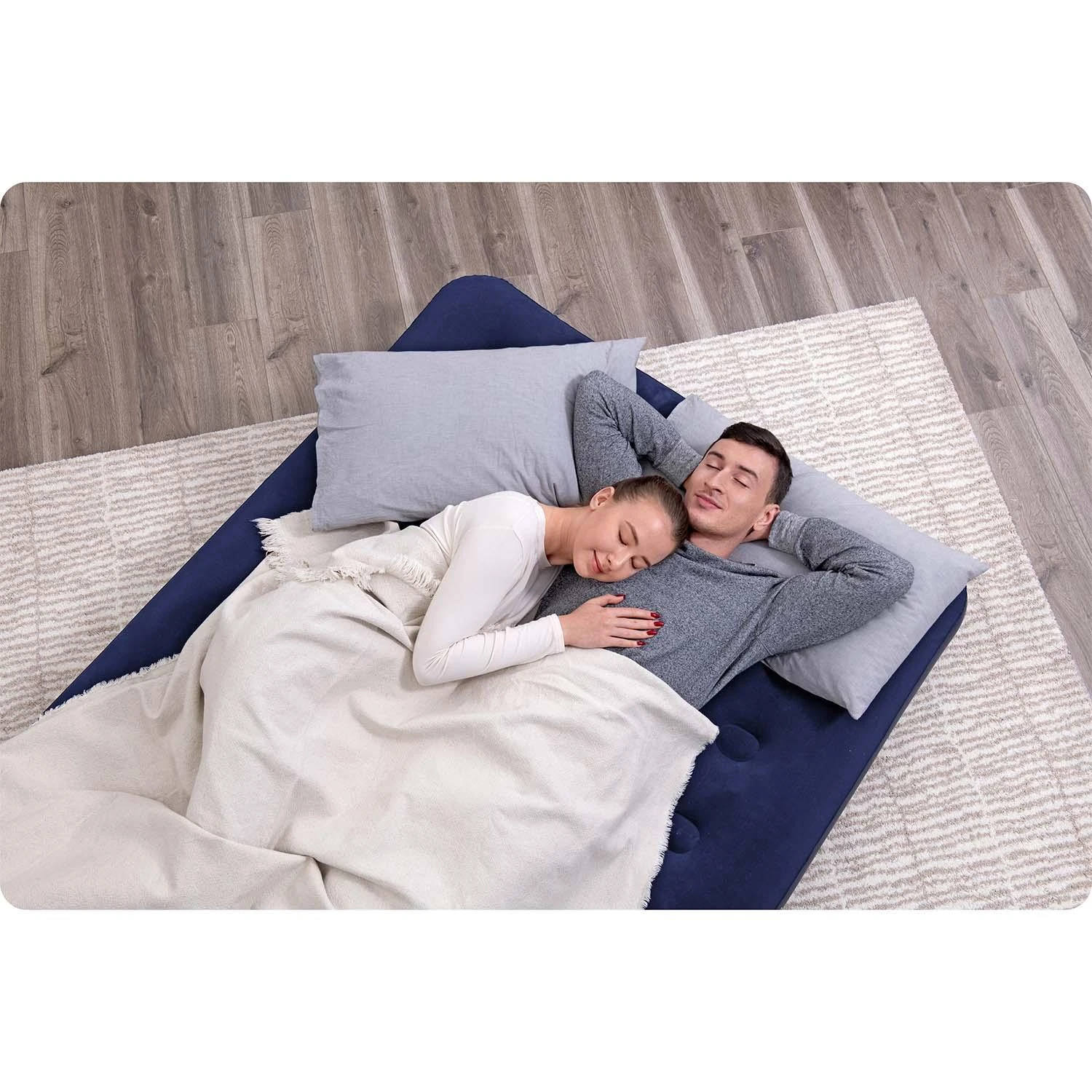 Bestway 67002 pripučiamas čiužinys 191x132x22 cm su stūmokline pompa