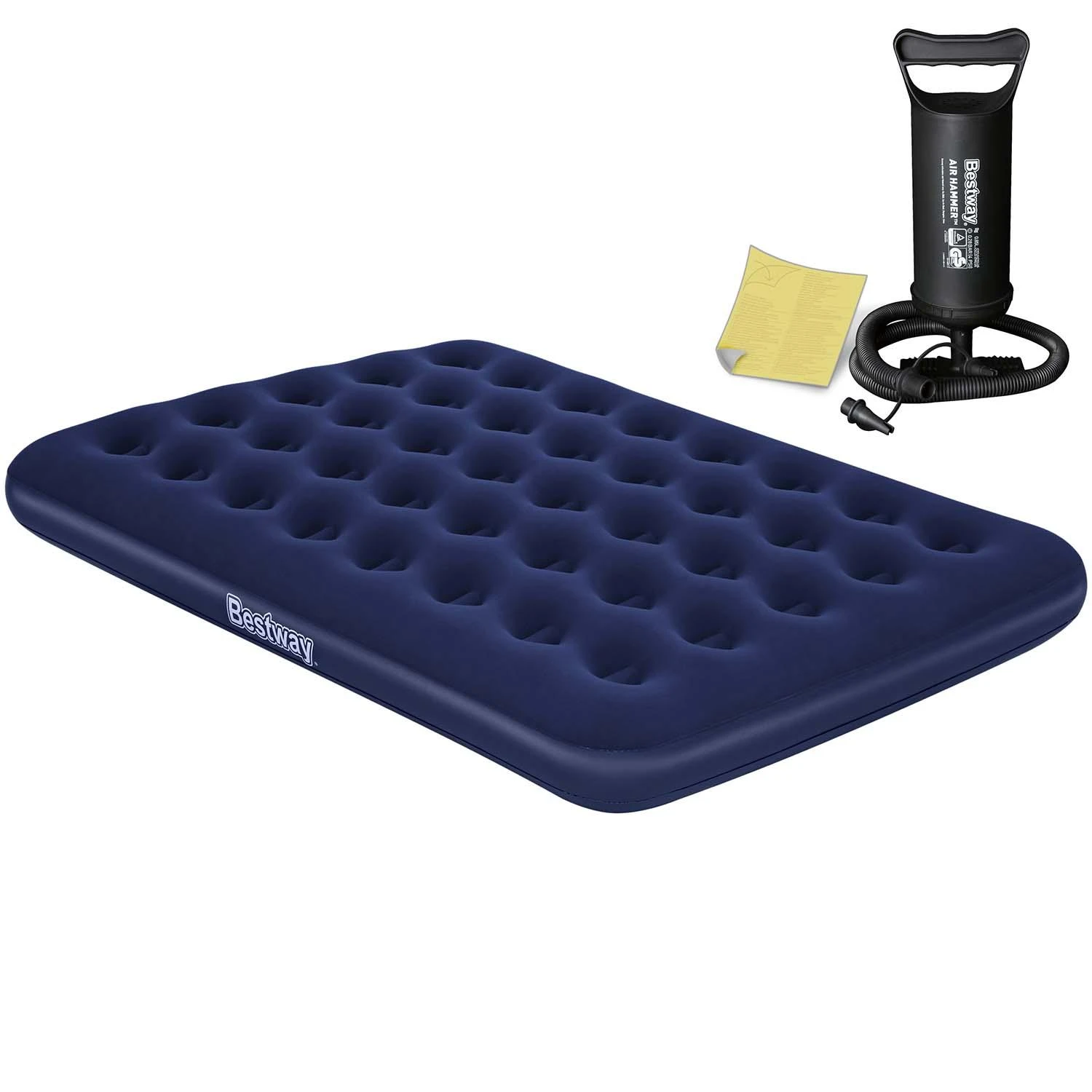 Bestway 67002 pripučiamas čiužinys 191x132x22 cm su stūmokline pompa