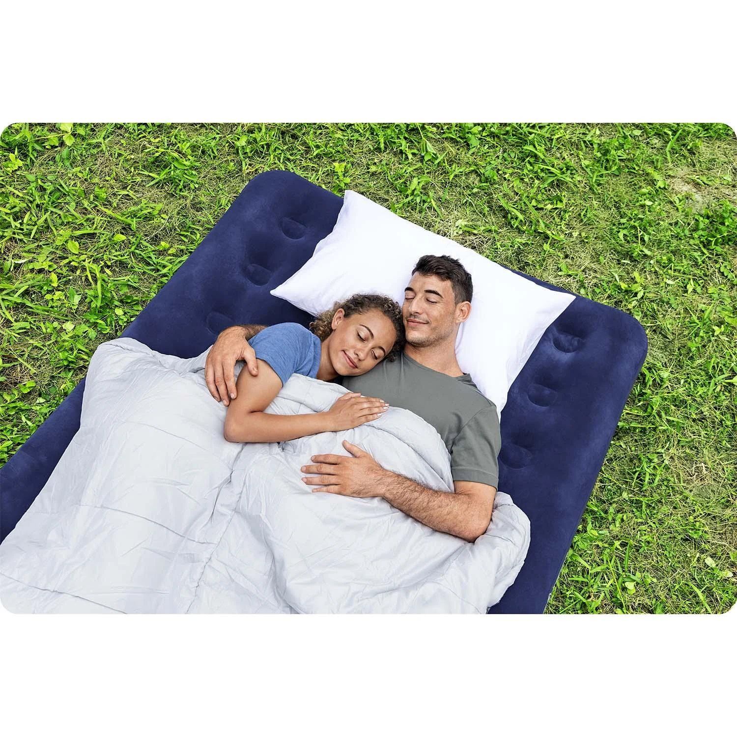 Bestway 67002 pripučiamas čiužinys 191x132x22 cm su stūmokline pompa