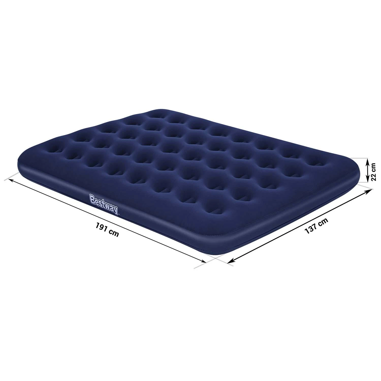Bestway 67002 pripučiamas čiužinys 191x132x22 cm su stūmokline pompa