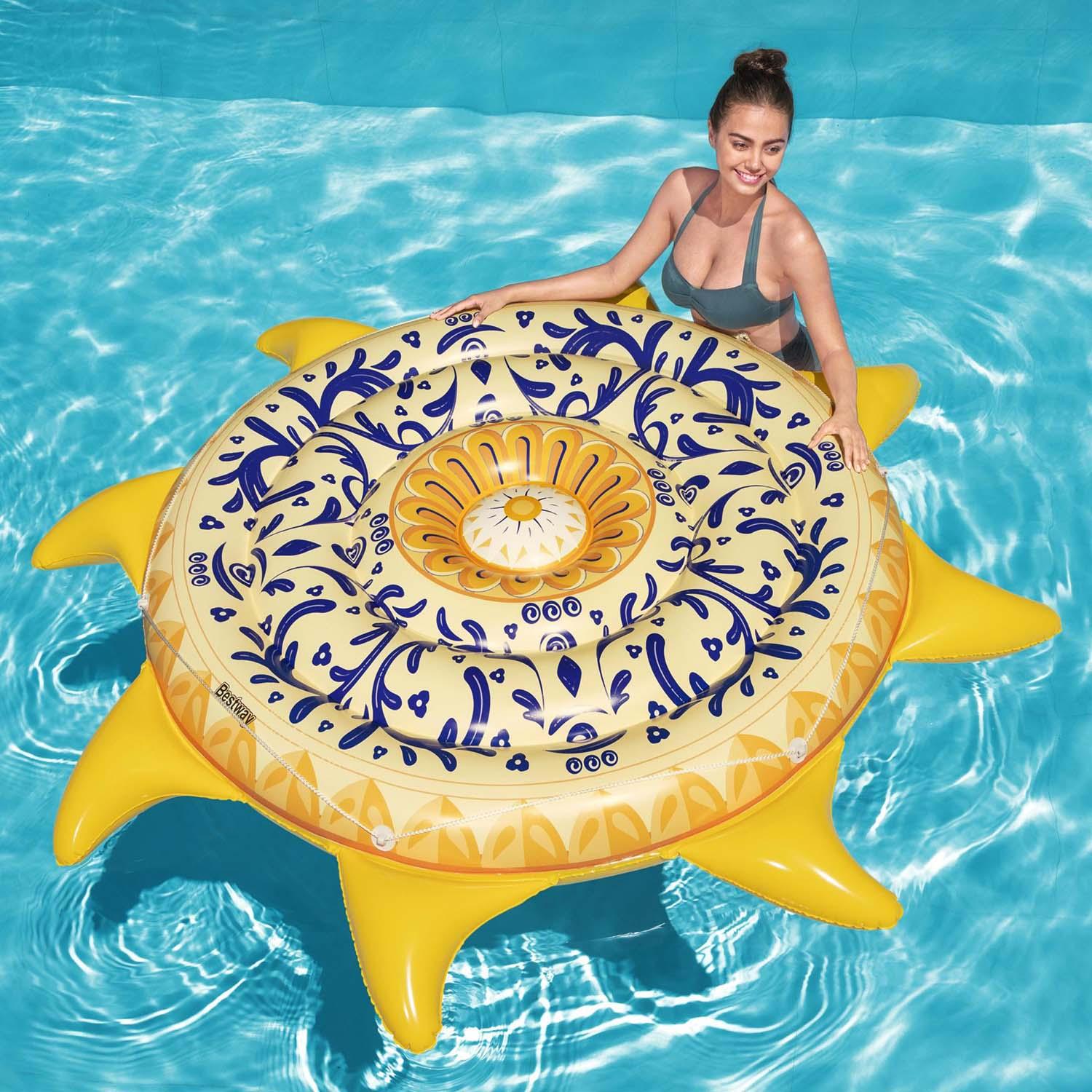 Pripučiamas žaislas BESTWAY Sunny Sicily Island, 226 x 226 cm
