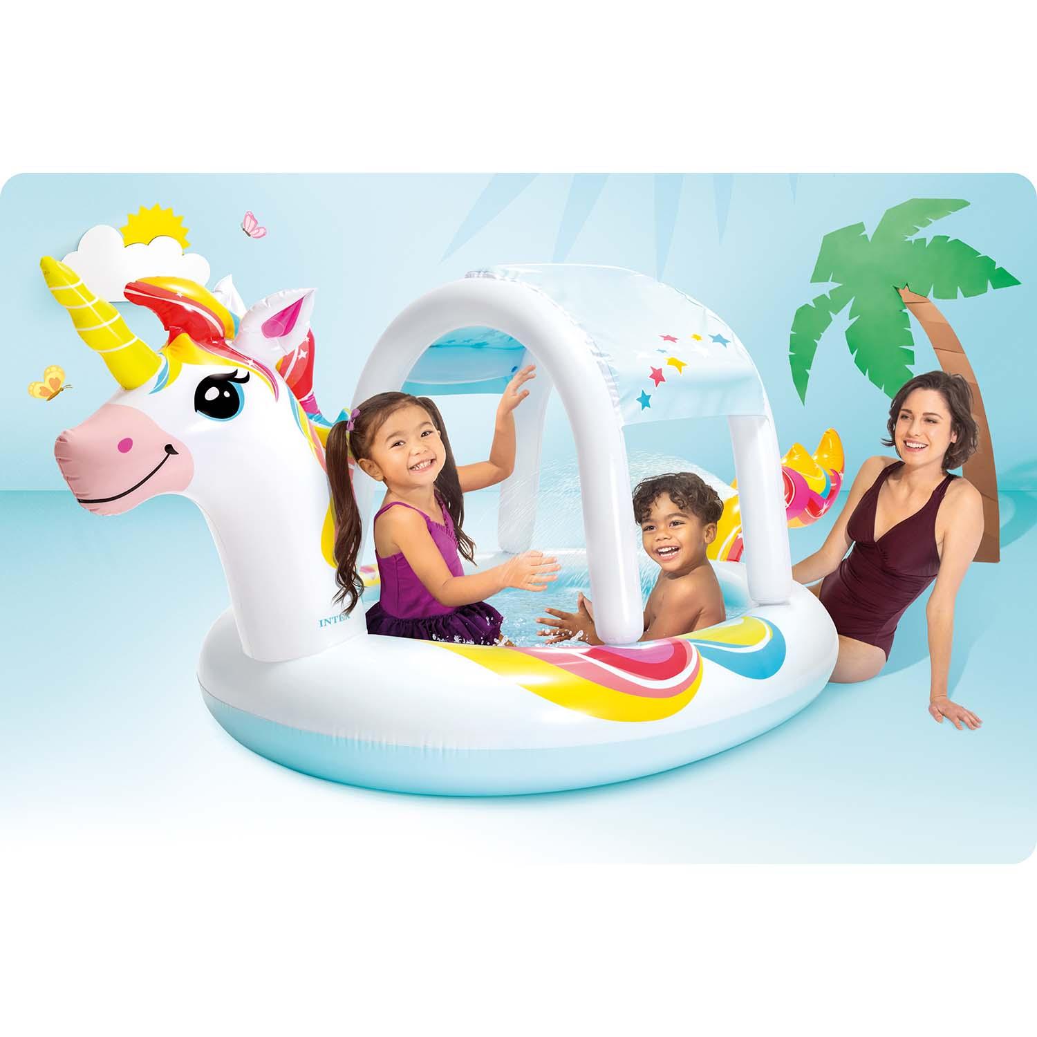 Intex brodzikas su stogeliu „Vienaragis“ 254 x 132 cm 58435
