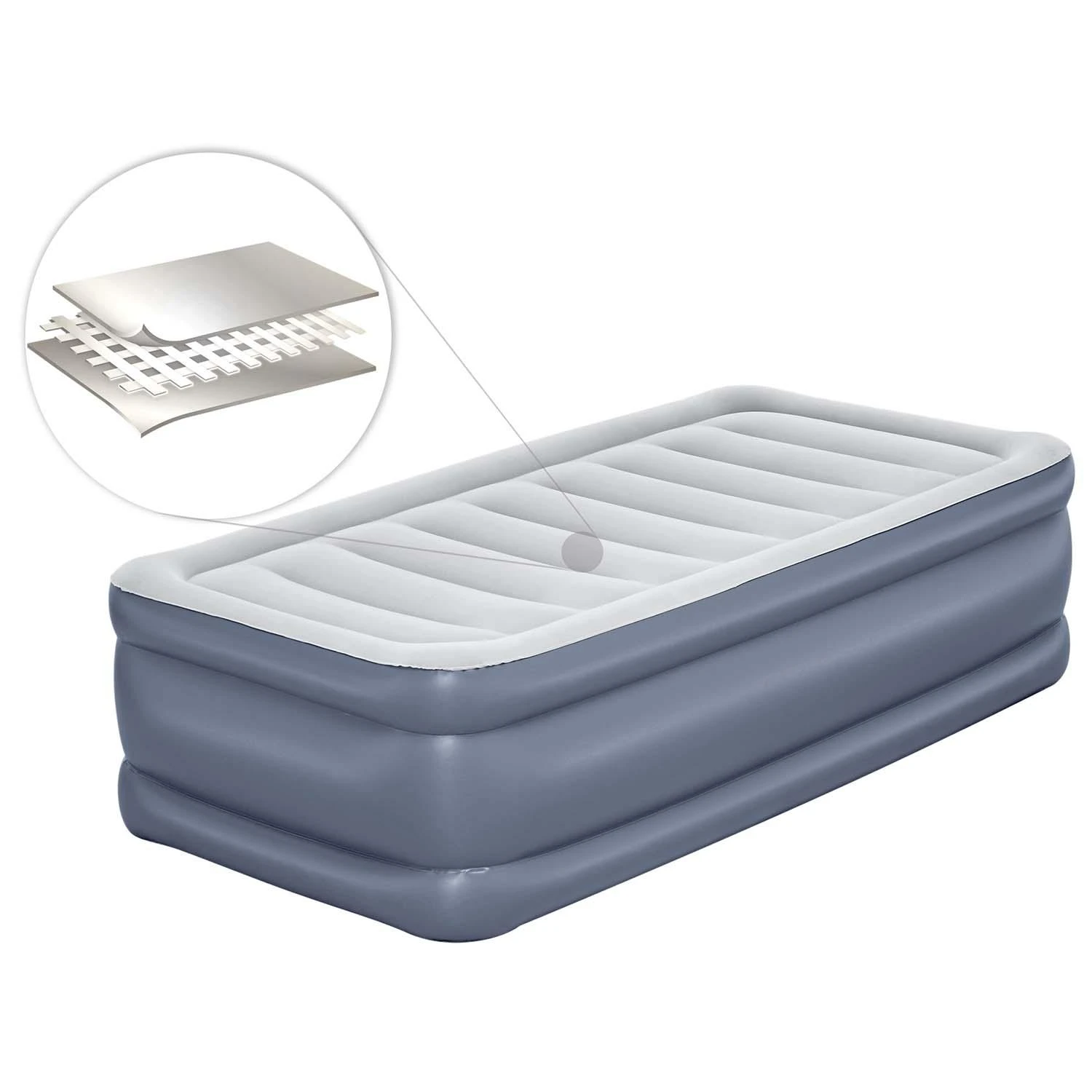 Vienvietis pripučiamas čiužinys su pompa Bestway 191x97x51 cm