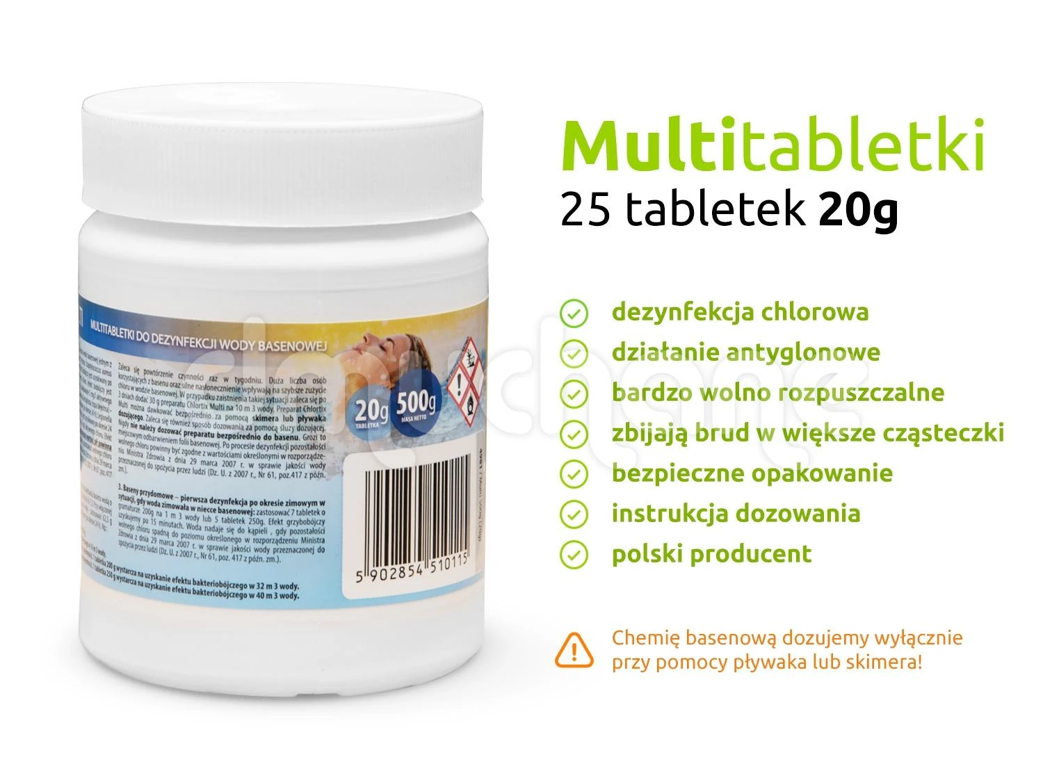 Intex daugiafunkcinių tablečių indelis 500g