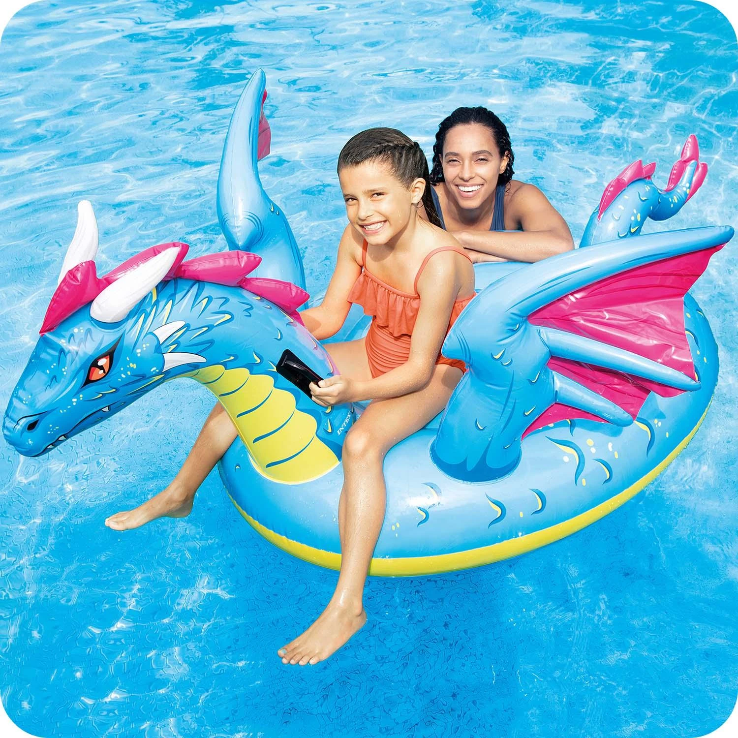 Intex Dragon Ride-on Pripučiamas plaustas, 201x191cm