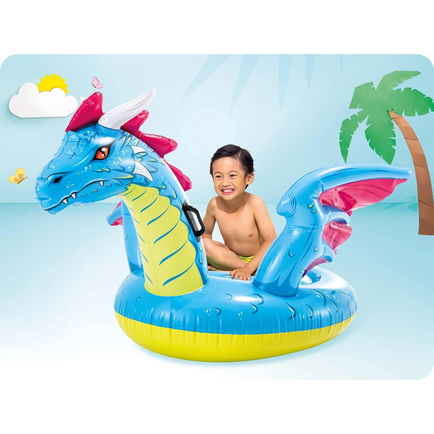 Intex Dragon Ride-on Pripučiamas plaustas, 201x191cm