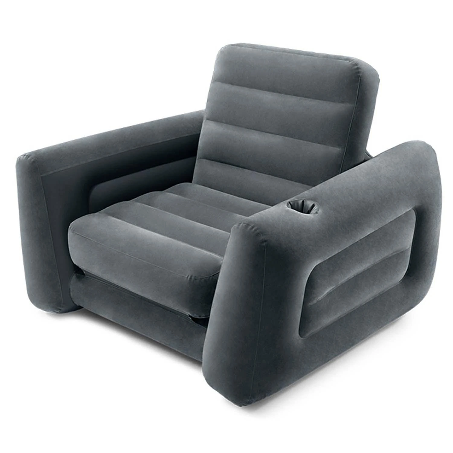 Intex Išskleidžiama sofa, tamsiai pilkos spalvos, 117x224x66cm
