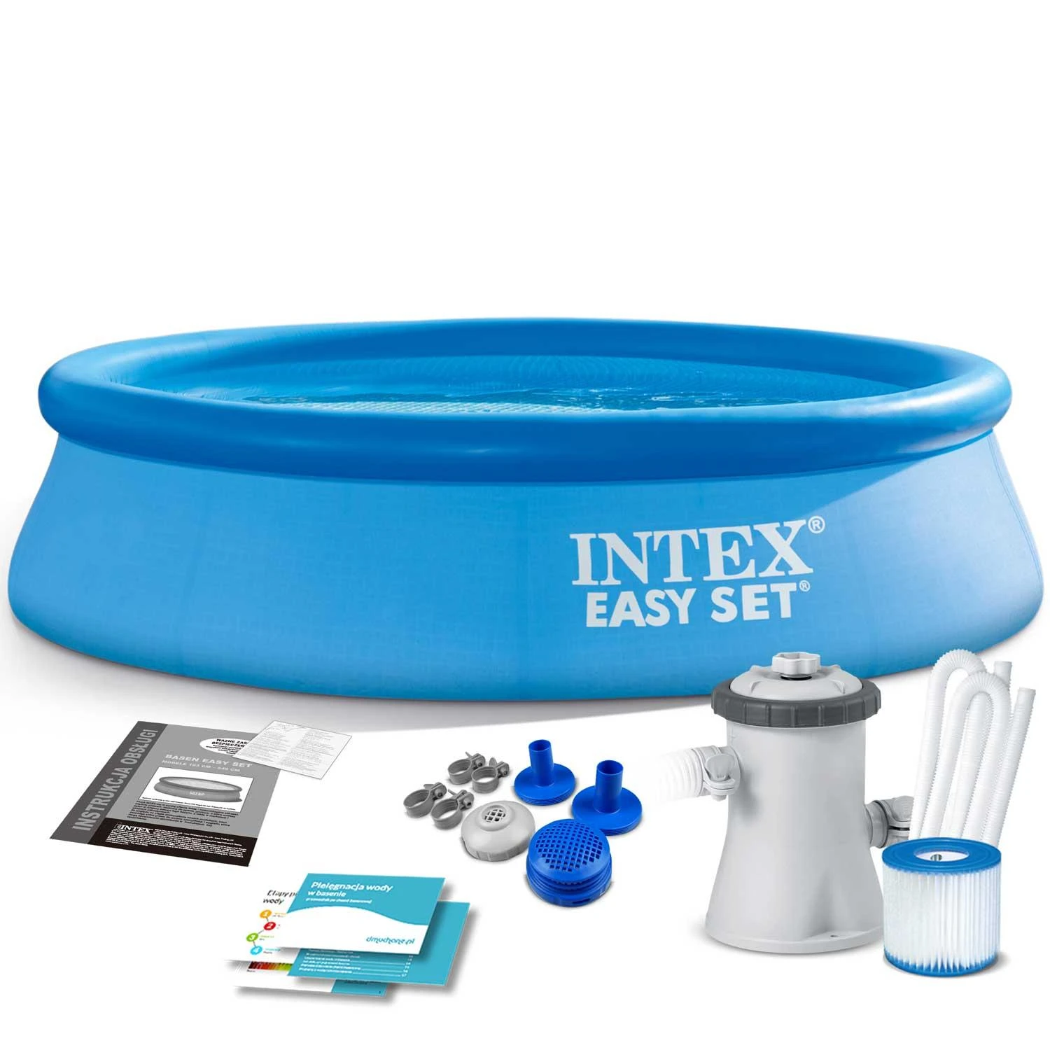 Pripučiamas lauko baseinas INTEX Easy Set 244 x 61 cm, su vandens filtru