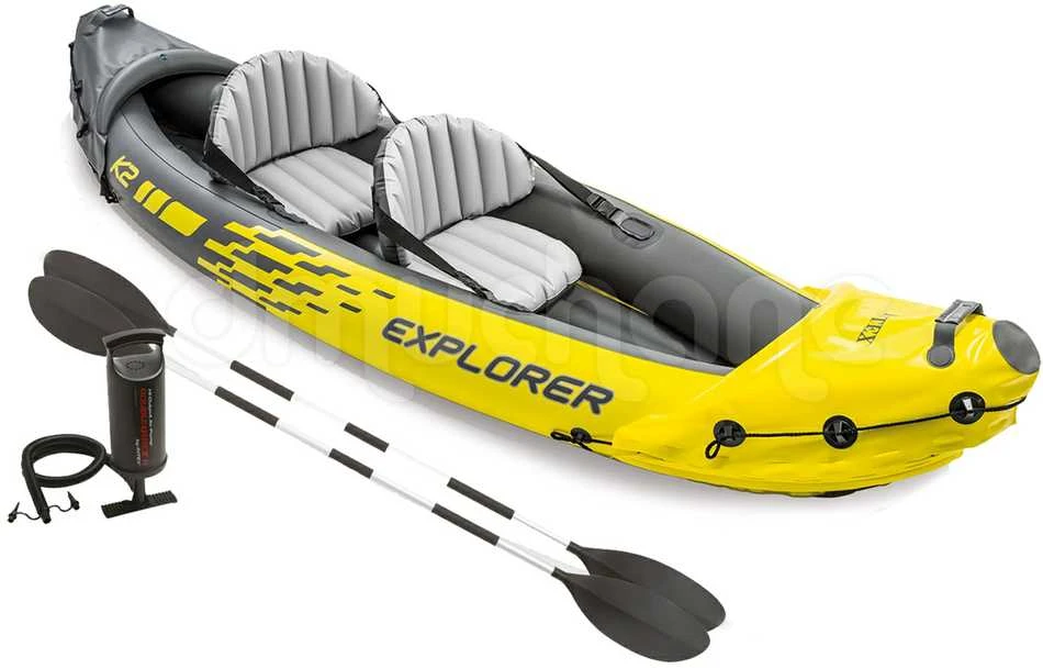 Dvivietė pripučiama baidarė Intex Explorer K2 su irklais ir pompa