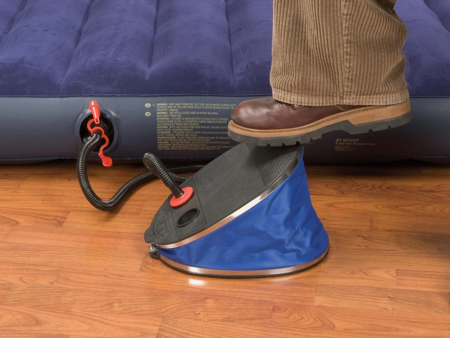 Intex Bellows Foot Pump Juodas/Mėlyna