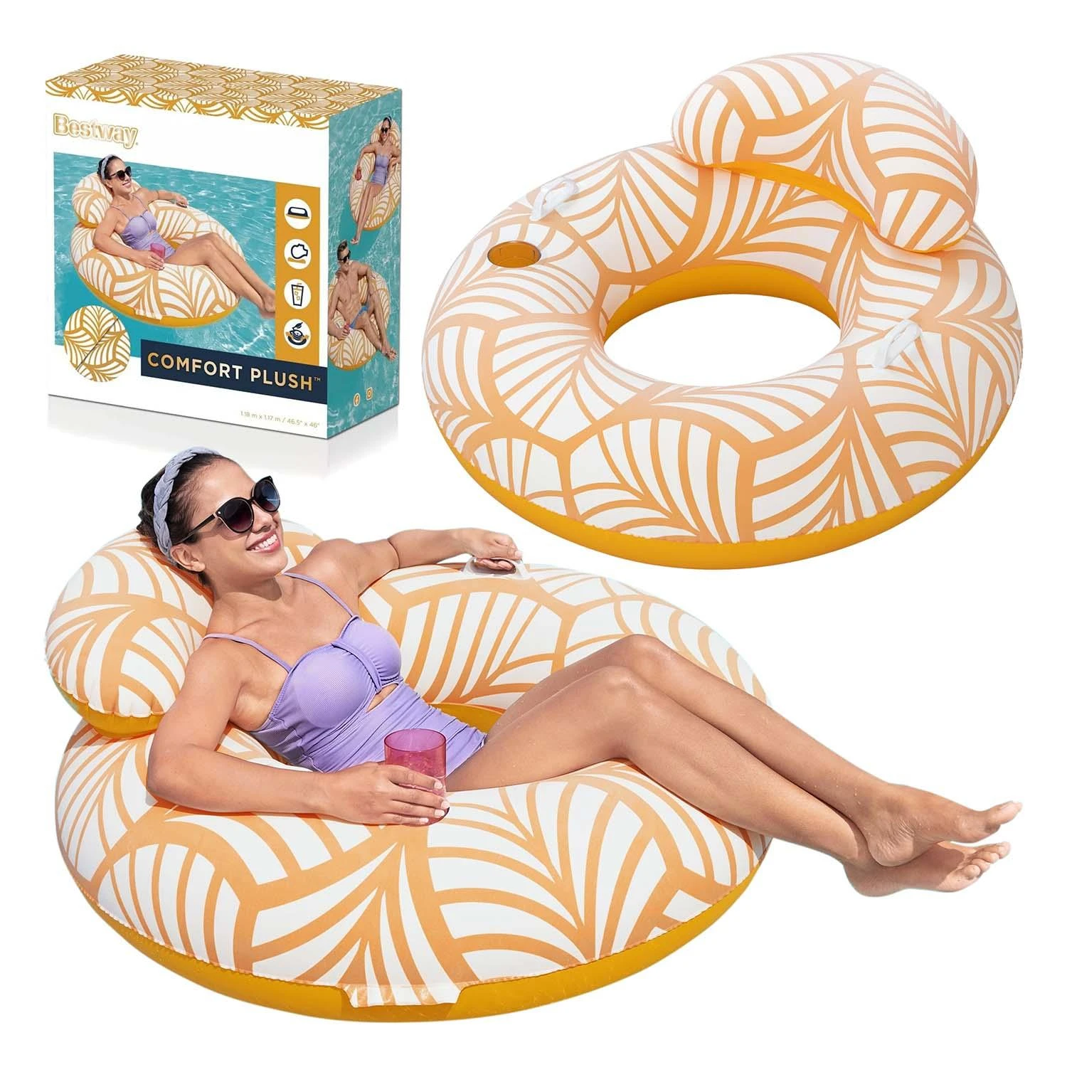 Plaukimo ratas Bestway Comfort Plush, 118 cm