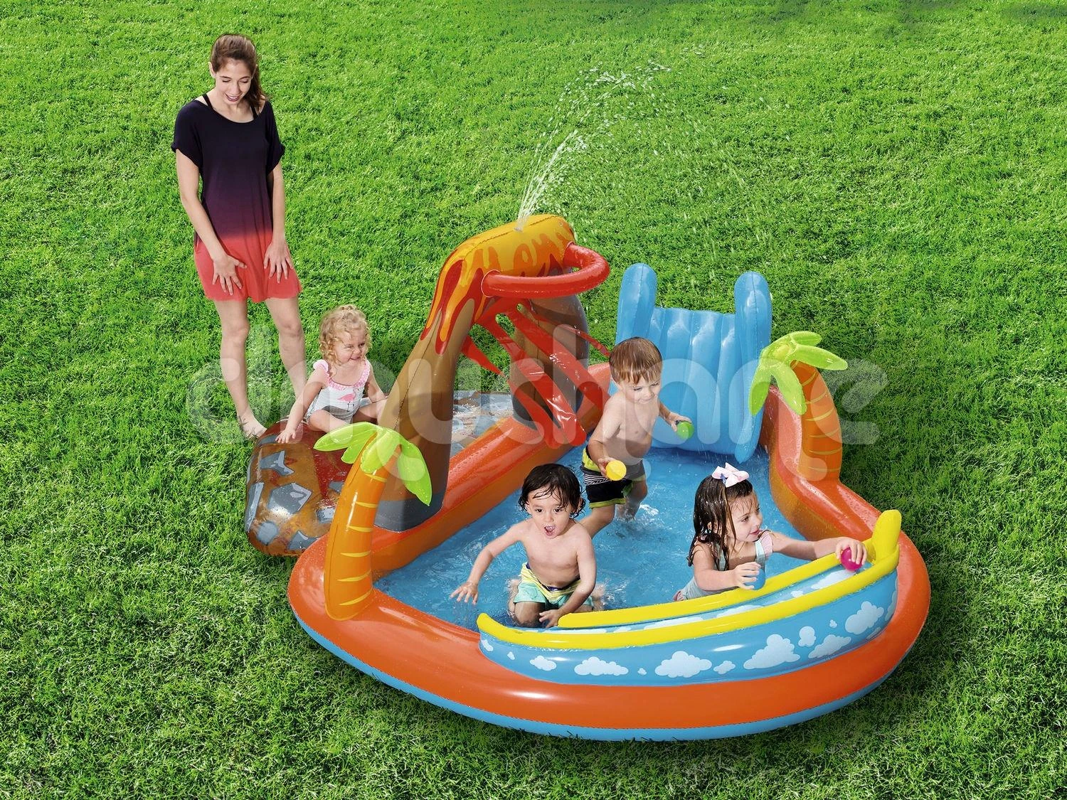 Bestway pripučiama žaidimų aikštelė - baseinas Ugnikalnis 265x265x104 cm (53069)