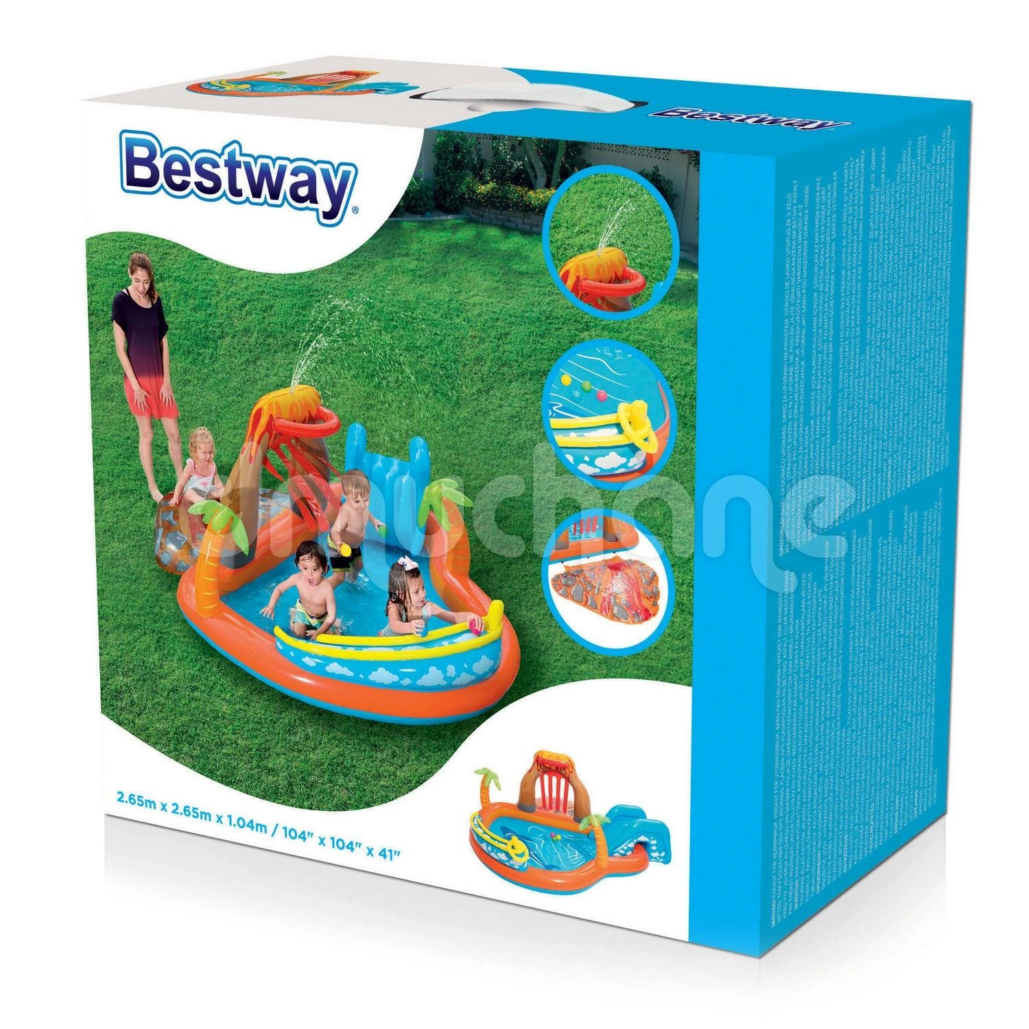 Bestway pripučiama žaidimų aikštelė - baseinas Ugnikalnis 265x265x104 cm (53069)
