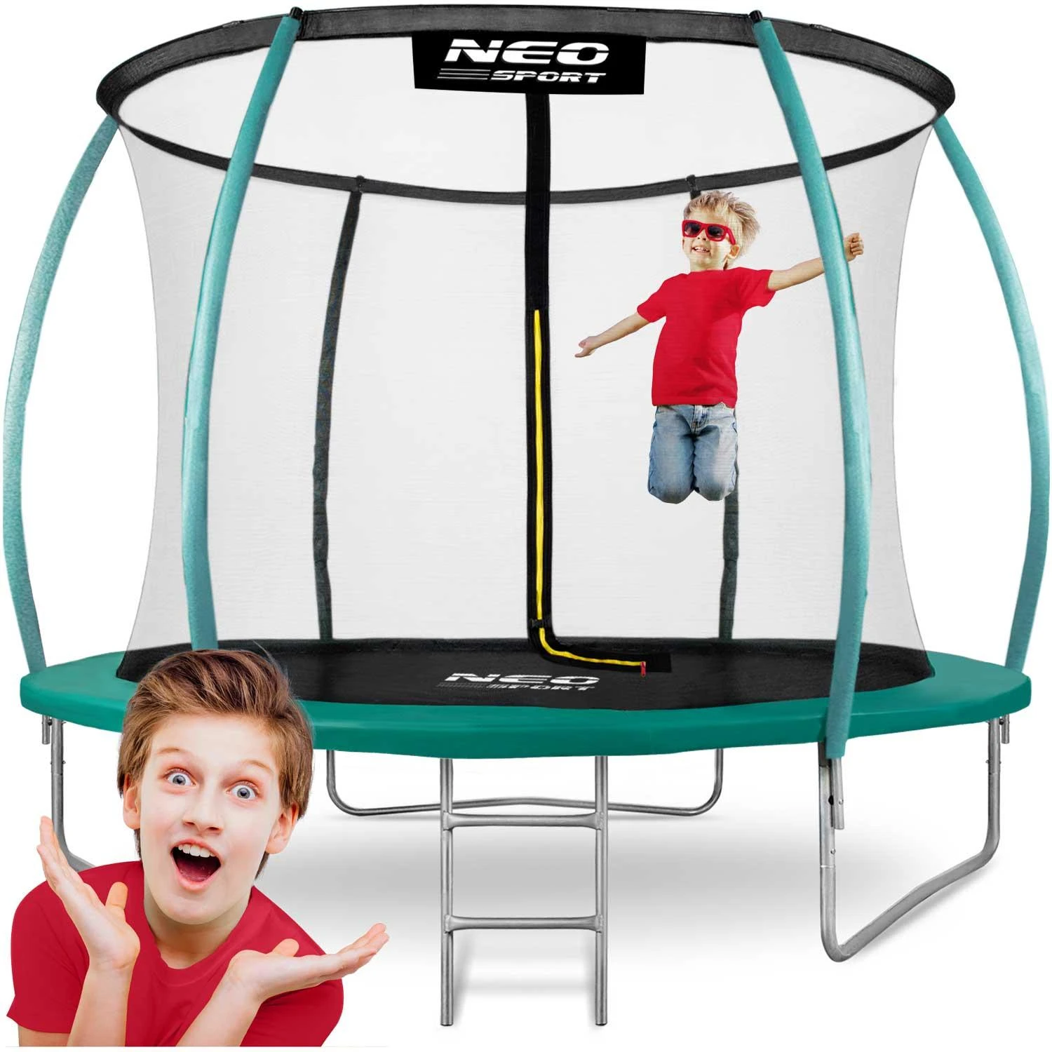 10 pėdų / 312 cm profiliuotas sodo batutas su Neo-Sport vidiniu tinkleliu