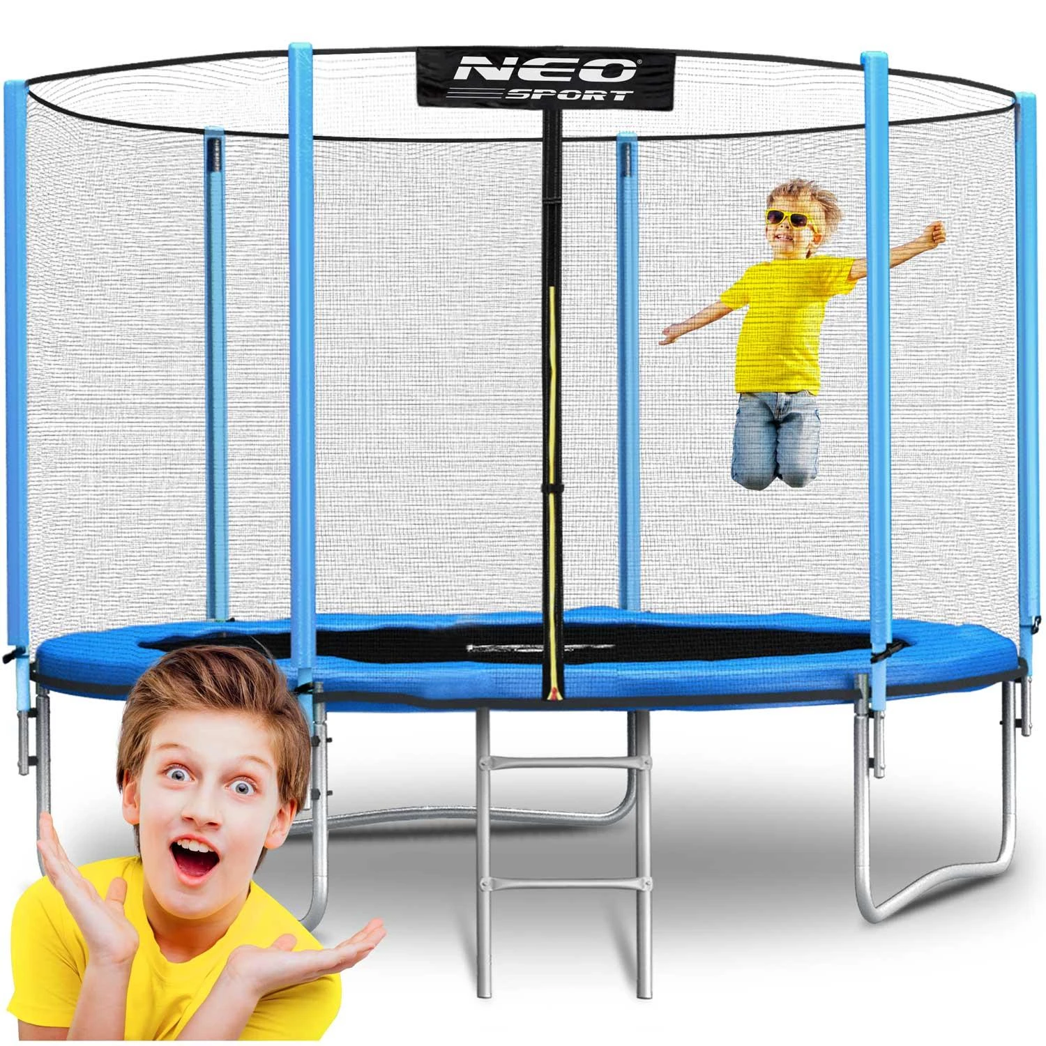 10 pėdų / 312 cm sodo batutas su lauko tinkleliu ir Neo-Sport kopėčiomis