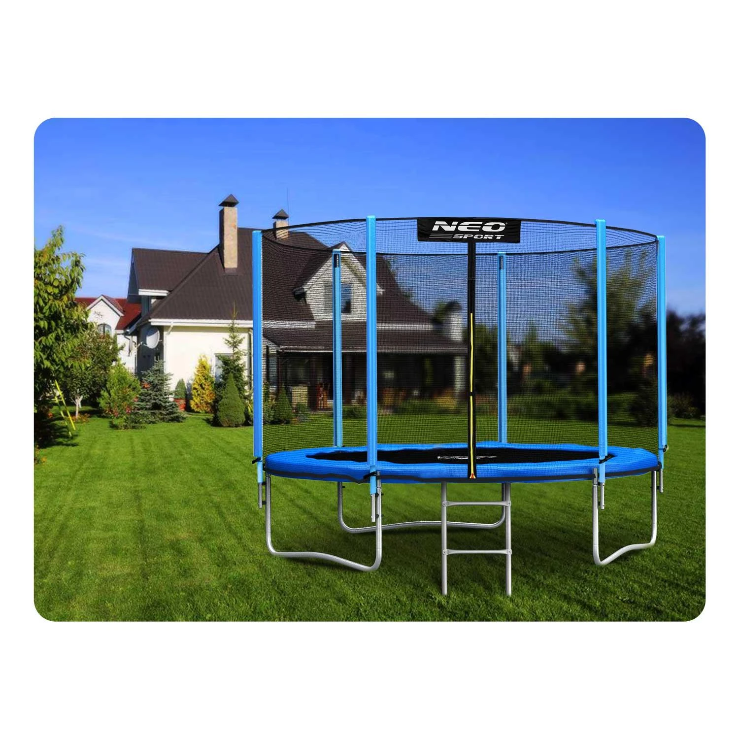 10 pėdų / 312 cm sodo batutas su lauko tinkleliu ir Neo-Sport kopėčiomis