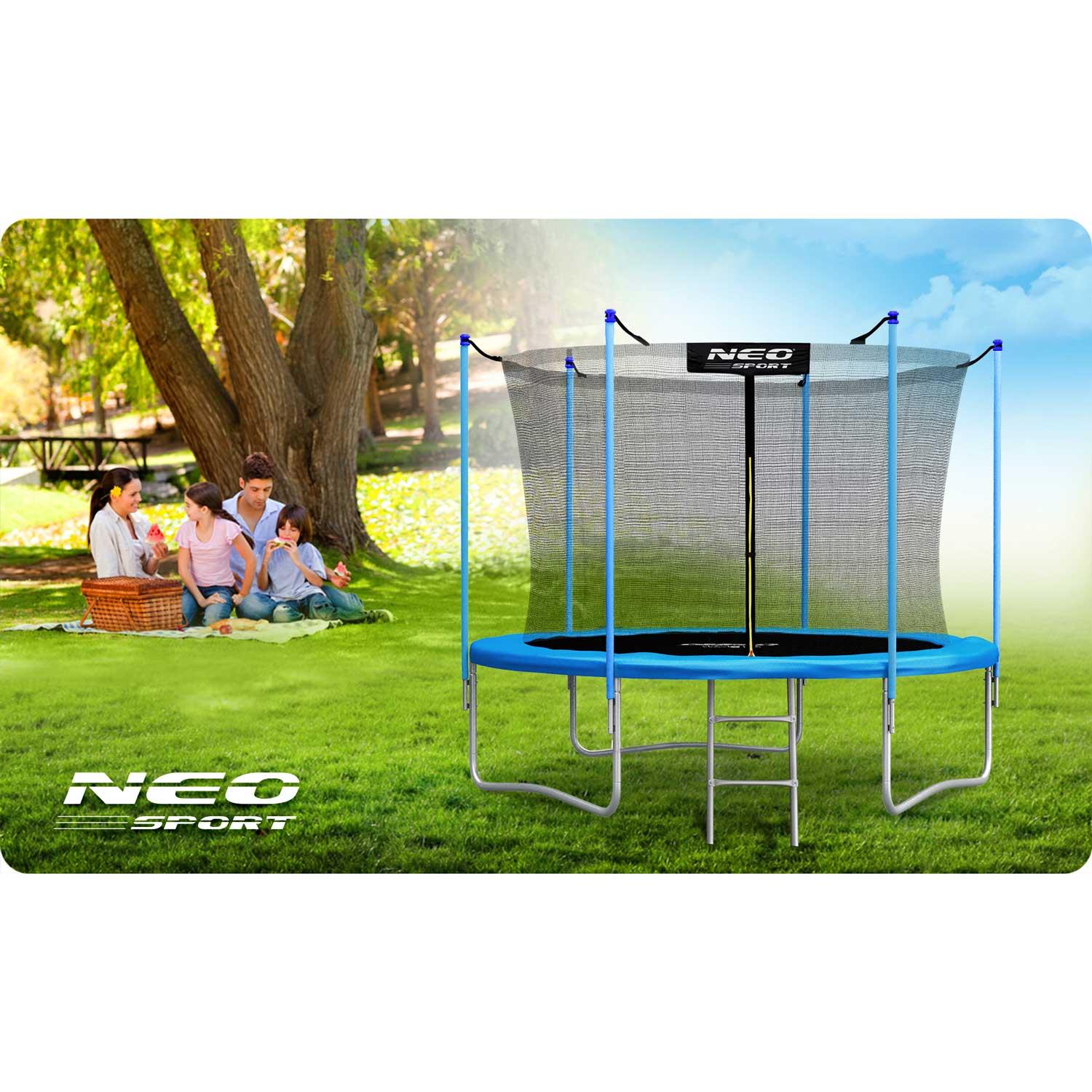 10 pėdų / 312 cm sodo batutas su vidiniu tinklu ir Neo-Sport kopėčiomis
