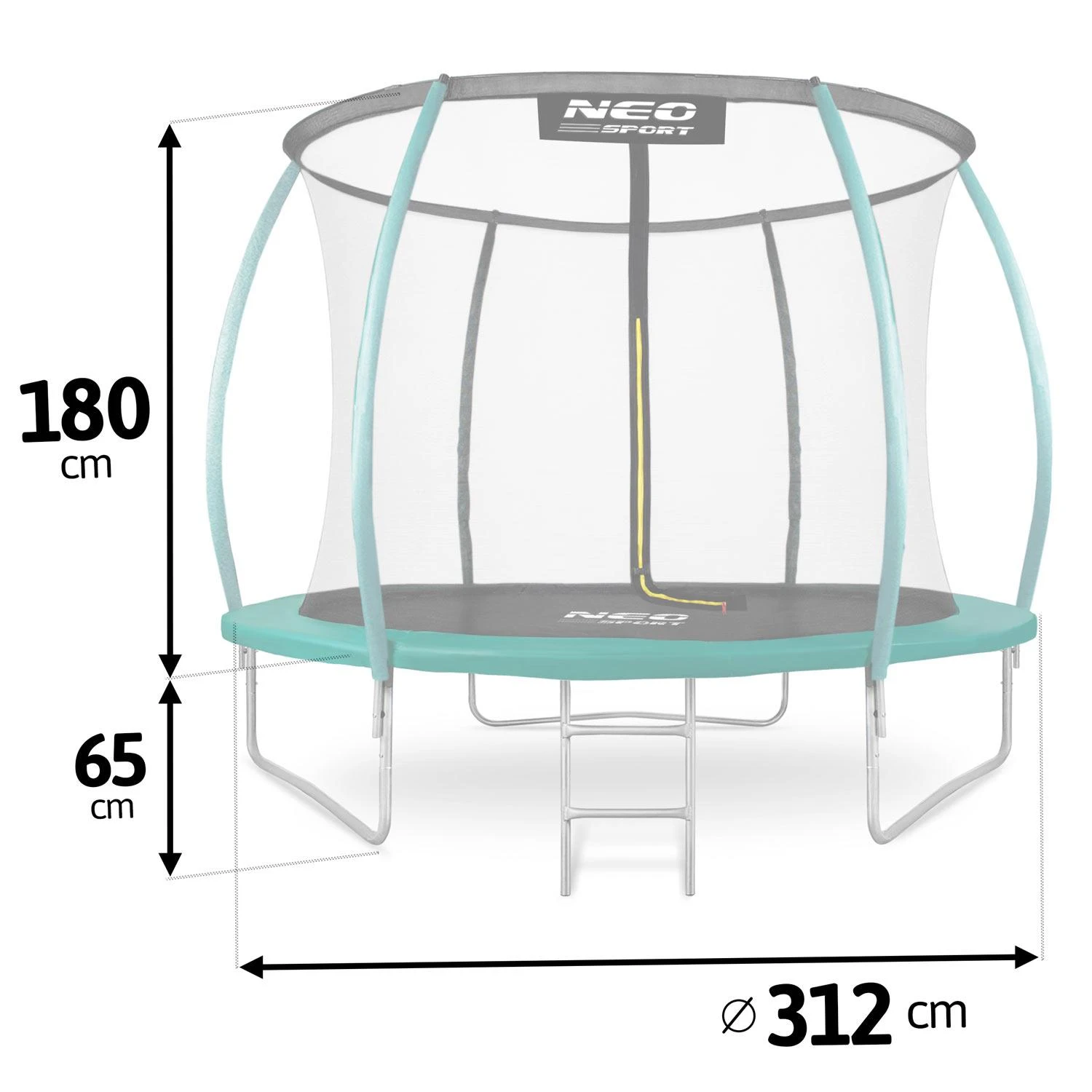 10 pėdų / 312 cm profiliuotas sodo batutas su Neo-Sport vidiniu tinkleliu