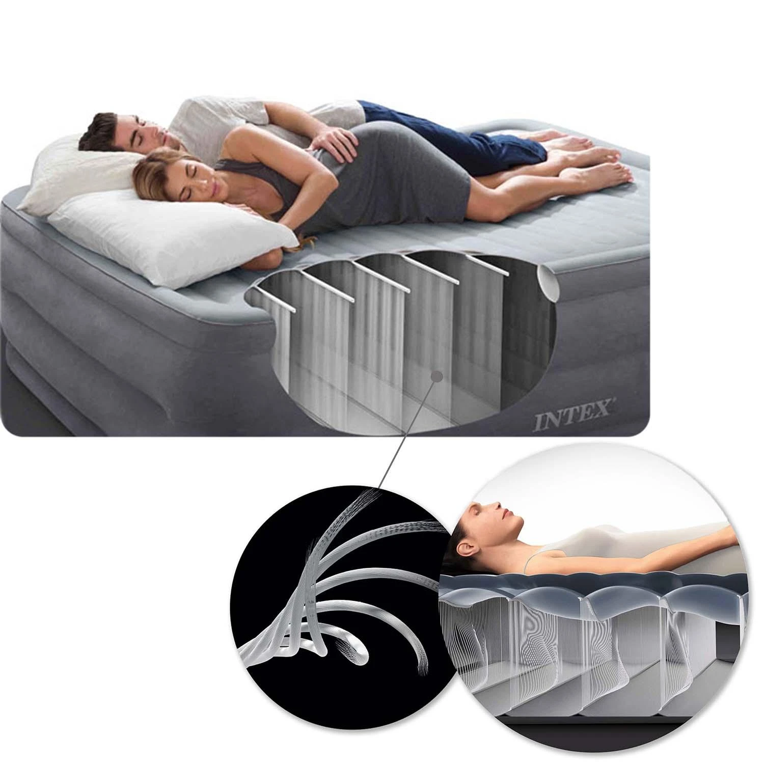 Intex Pripučiamas Čiužinys Aksom 66968 191x137x22cm Žalias