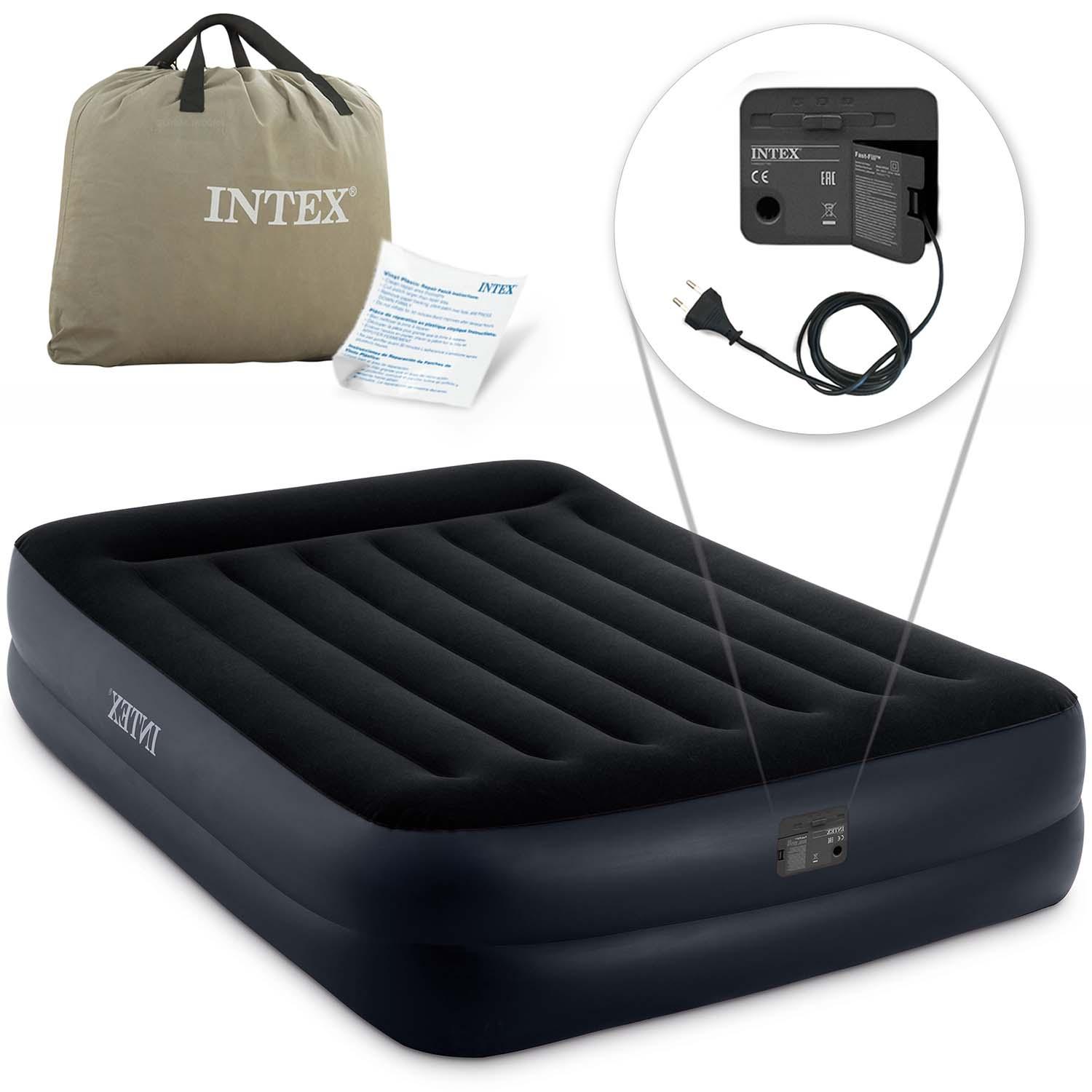 Pripučiamas čiužinys - lova INTEX Pillow Rest (Queen) Dura Beam 203x152x42 64124