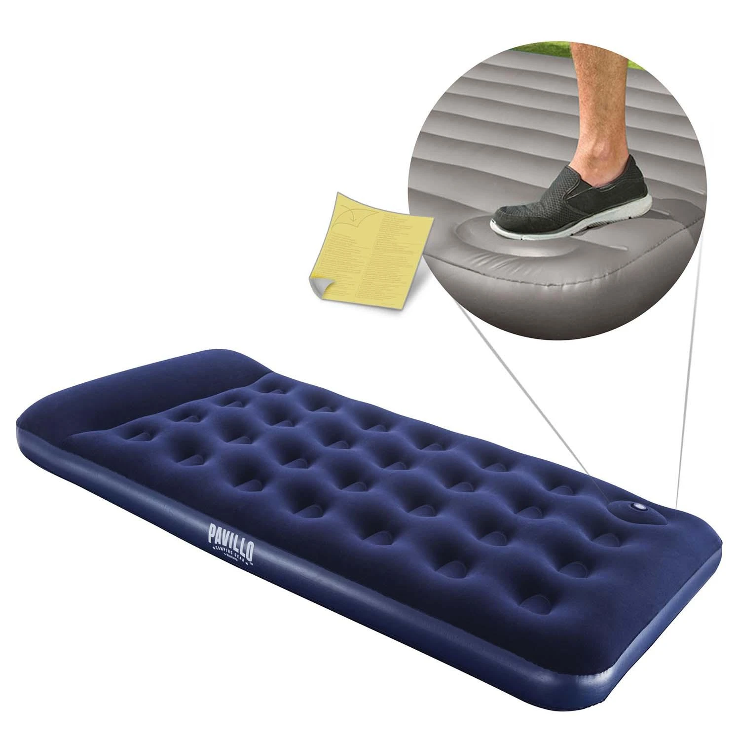 Bestway Pripučiamas vienvietis čiužinys su įmontuota kojine pompa ir pagalve 185x99x28cm 67224