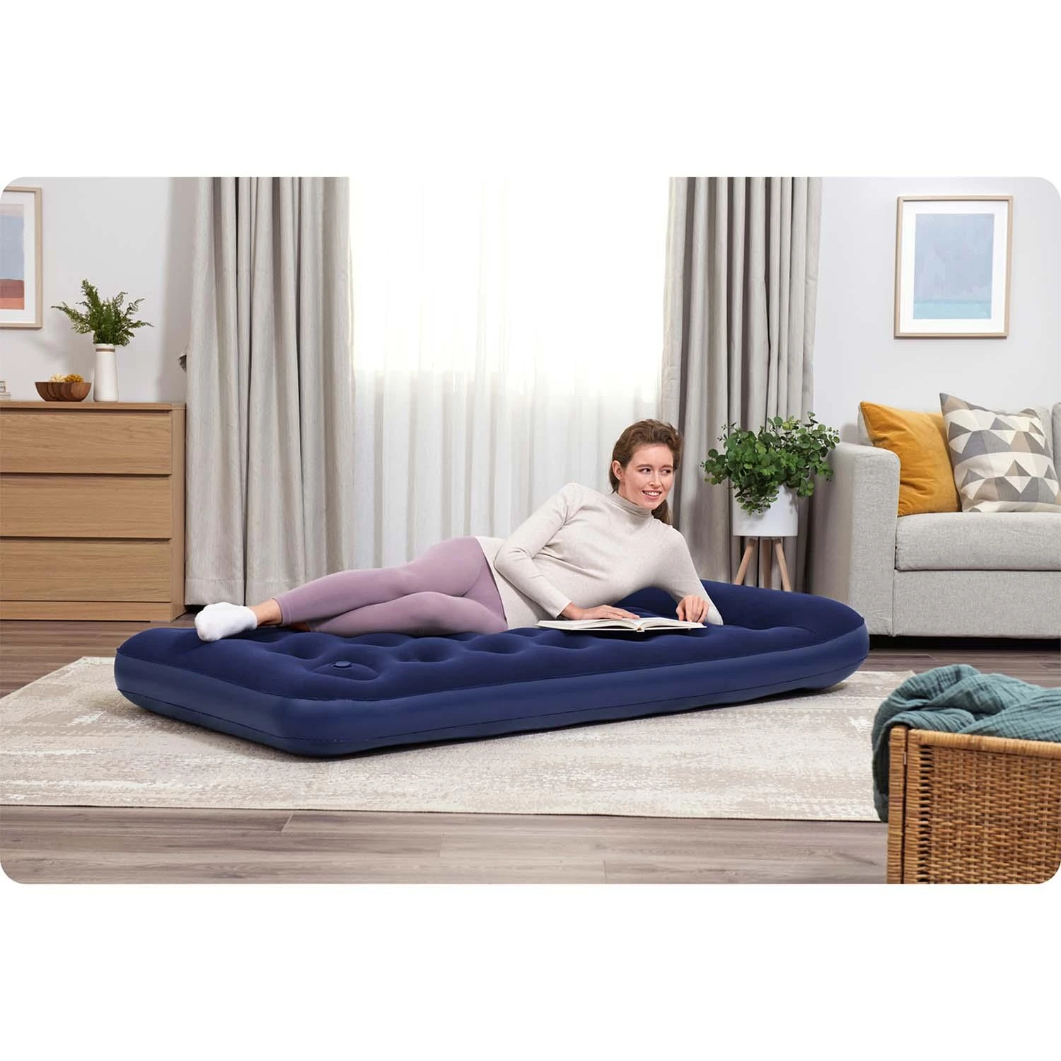 Bestway Pripučiamas vienvietis čiužinys su įmontuota kojine pompa ir pagalve 185x99x28cm 67224