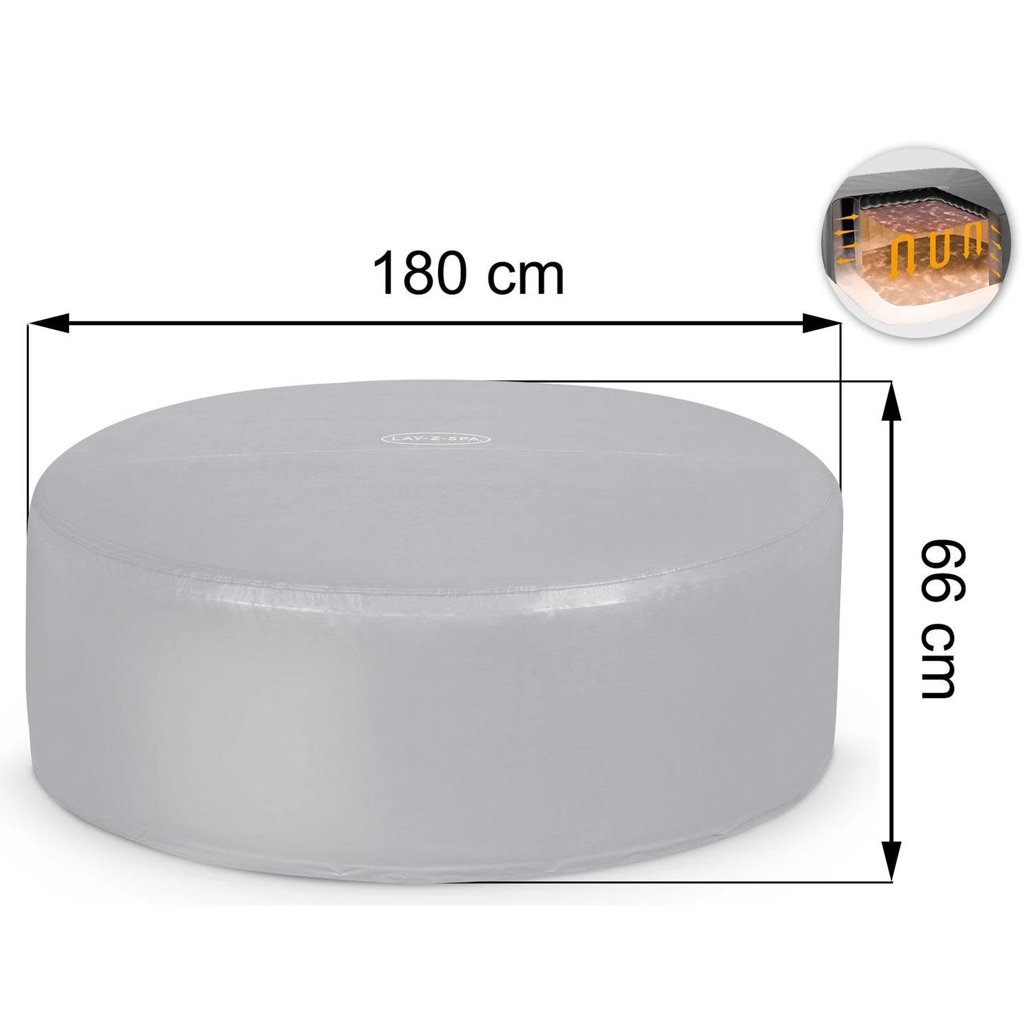 Bestway Šiluminis uždangalas Lay-Z-Spa ENEGYSENSE uždangalui 180 x 66 cm 60317