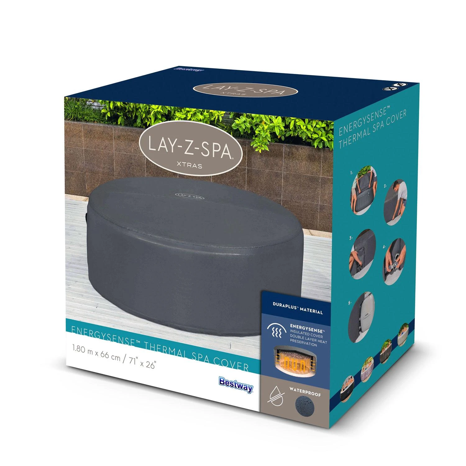 Bestway Šiluminis uždangalas Lay-Z-Spa ENEGYSENSE uždangalui 180 x 66 cm 60317