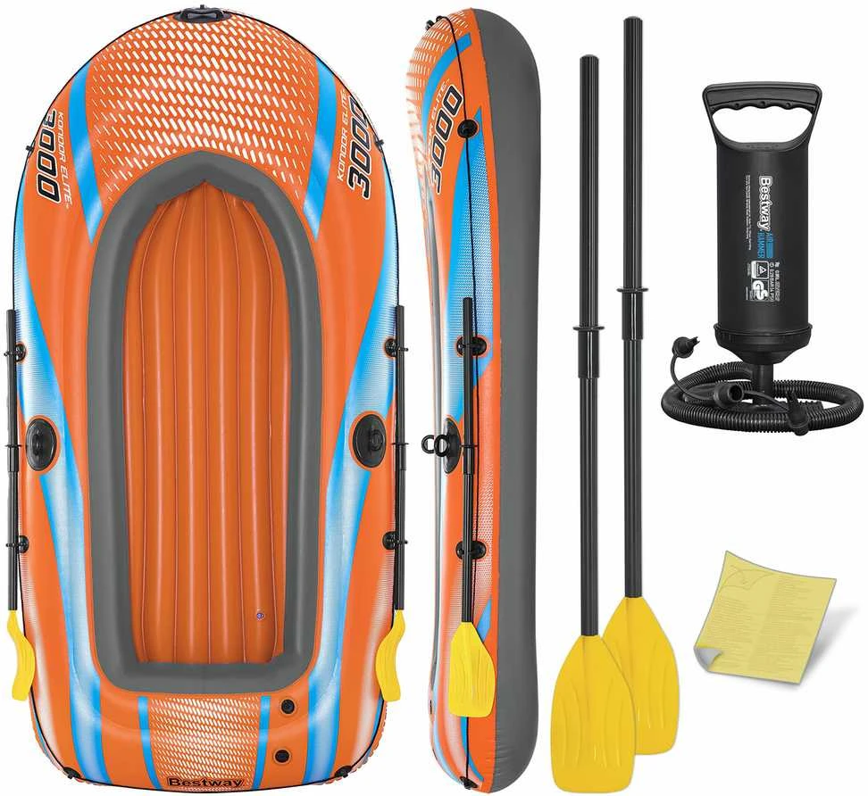 Bestway pripučiamų plaustų rinkinys Kondor Elite 3000 suklijomis ir pompa 61145