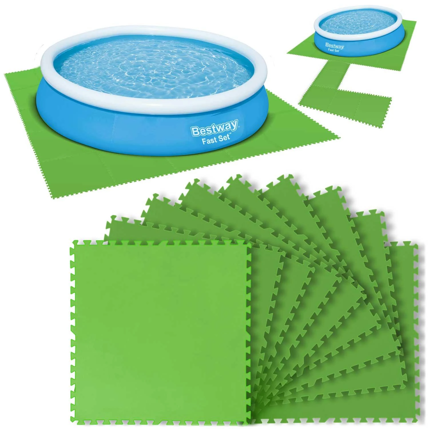 Bestway Flowclear Grindų apsaugos, 9vnt., žalios spalvos, 5,47m²