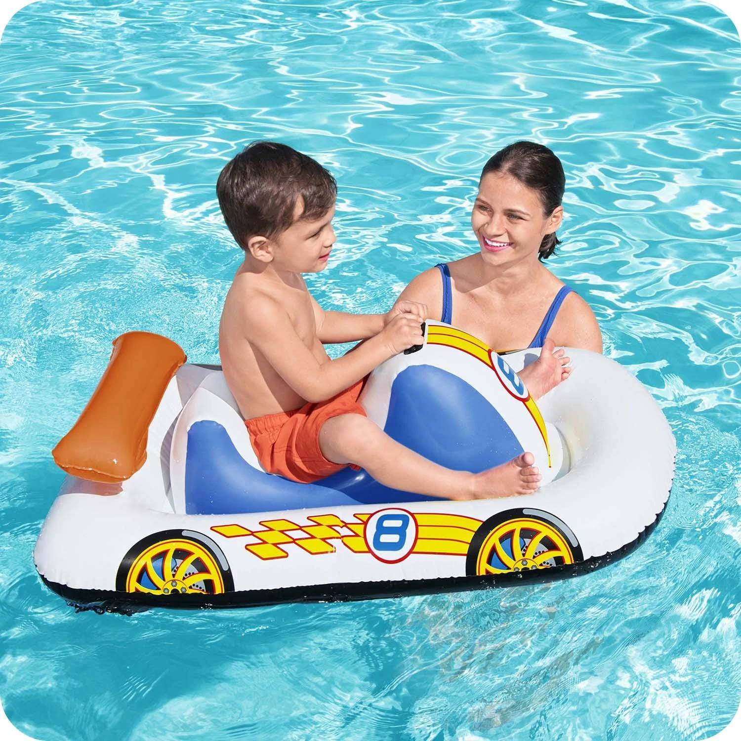 BESTWAY Pripučiamas sportinis automobilis 110x75cm.