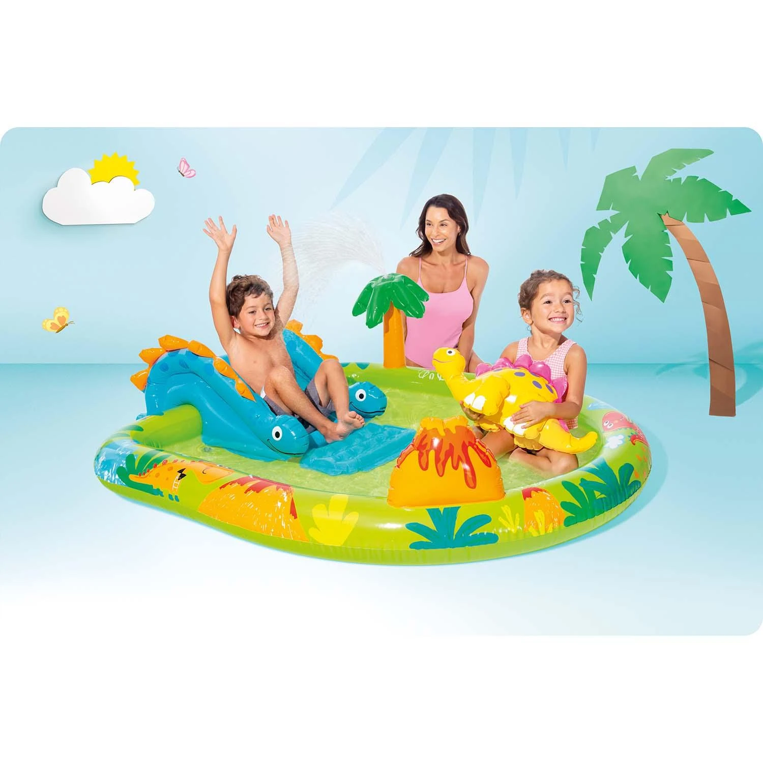 Pripučiamas baseinas (žaidimų aikštelė) INTEX Little Dino Play Center (1.91m x 1.52m x 0.58m)