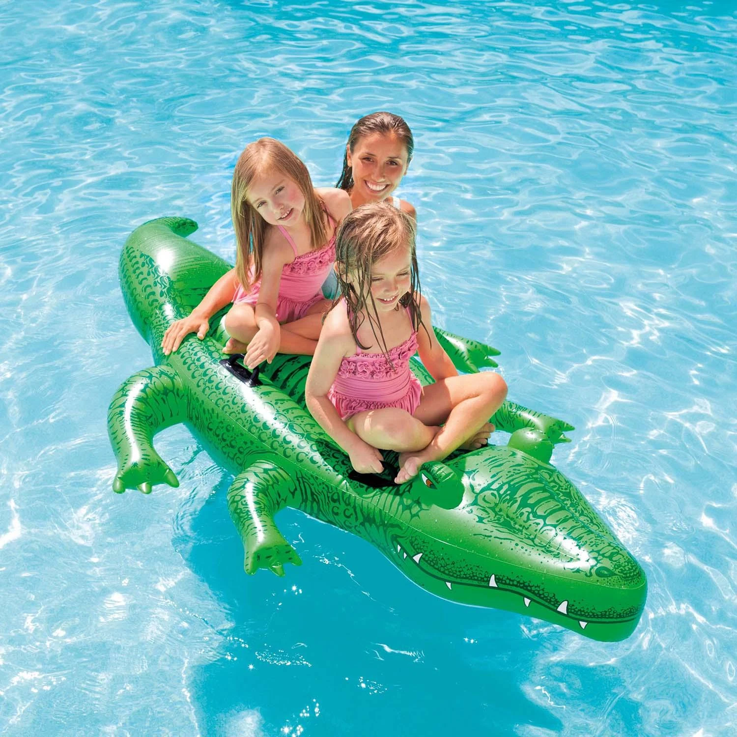 Intex Giant Gator Ride-On pripučiamas vežimėlis, 203x114 cm