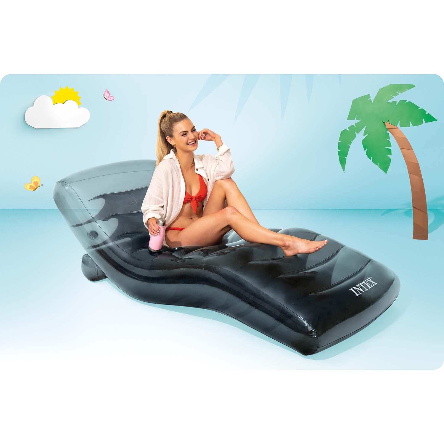 Pripučiamas juodas plaukimo čiužinys 191x99cm INTEX